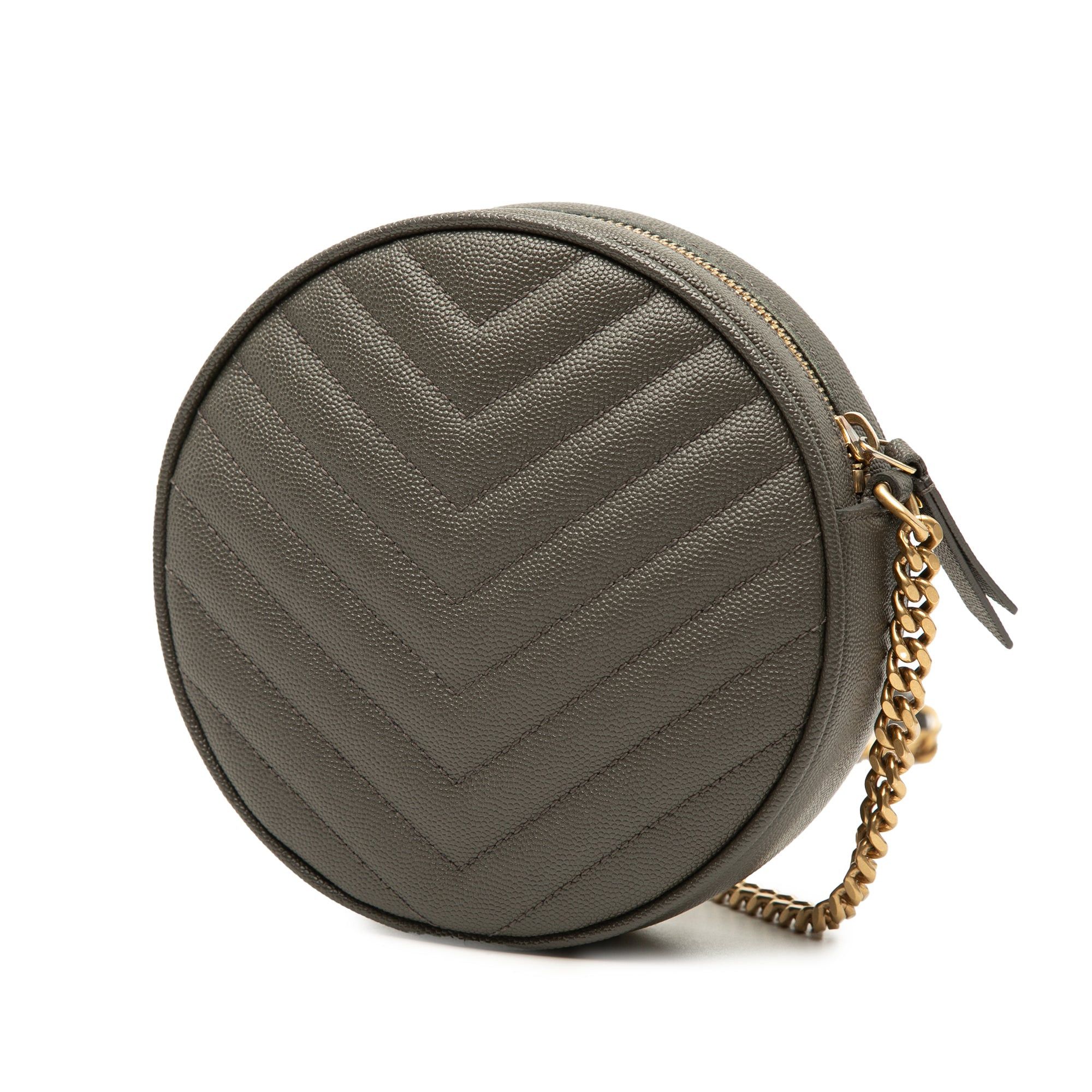 Saint Laurent Paris Chevron Grain De Poudre Round Vinyle Camera Bag Size ONE SIZE - 2 Thumbnail