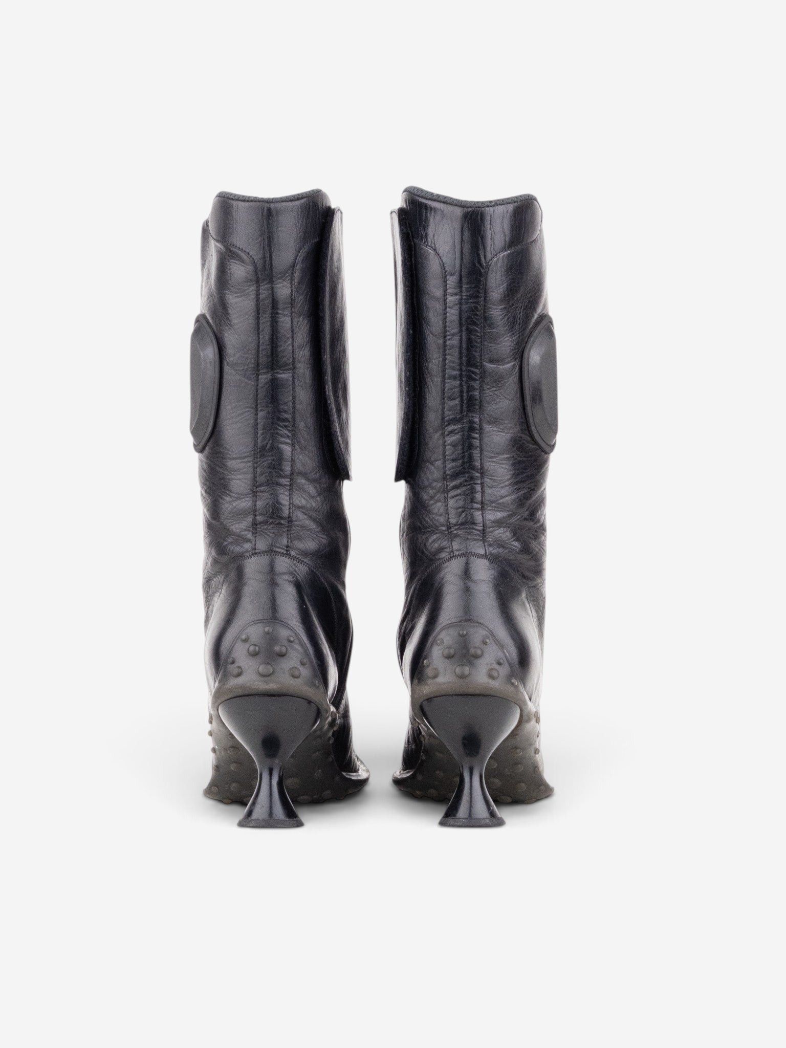 Miu Miu AW99 Square Toe ‘Bubble Sole’ Biker Heel Boots Size US 9 / IT 39 - 6 Thumbnail