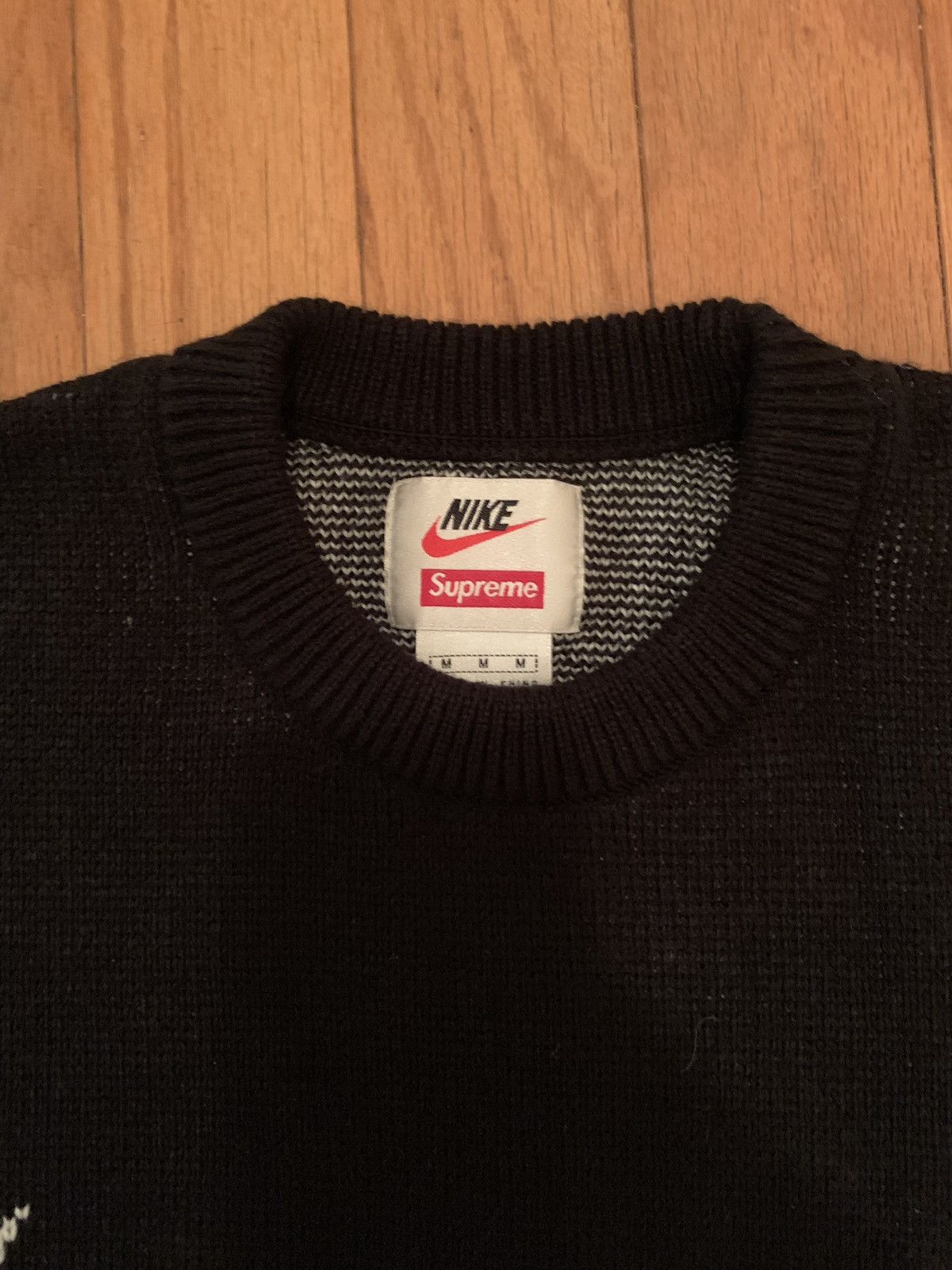 Nike × Supreme Supreme X Nike Swoosh Sweater Black Size Medium M 