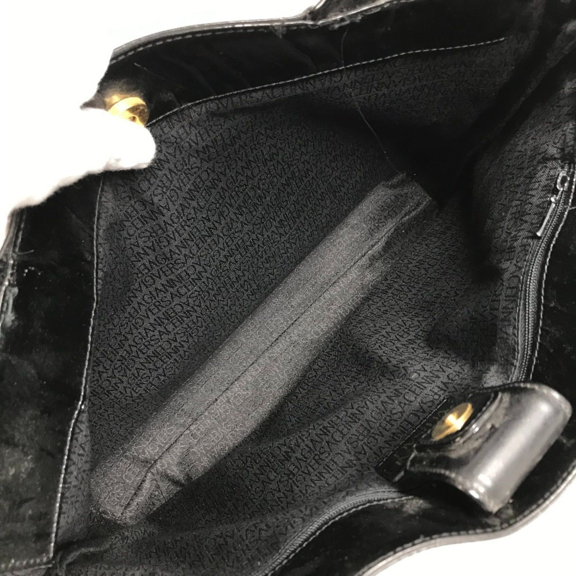 Versace VERSACE Vintage Sunburst Logo Tote Bag/Shoulder Bag, Leather, Men's/Women's, Black Size ONE SIZE - 15 Thumbnail