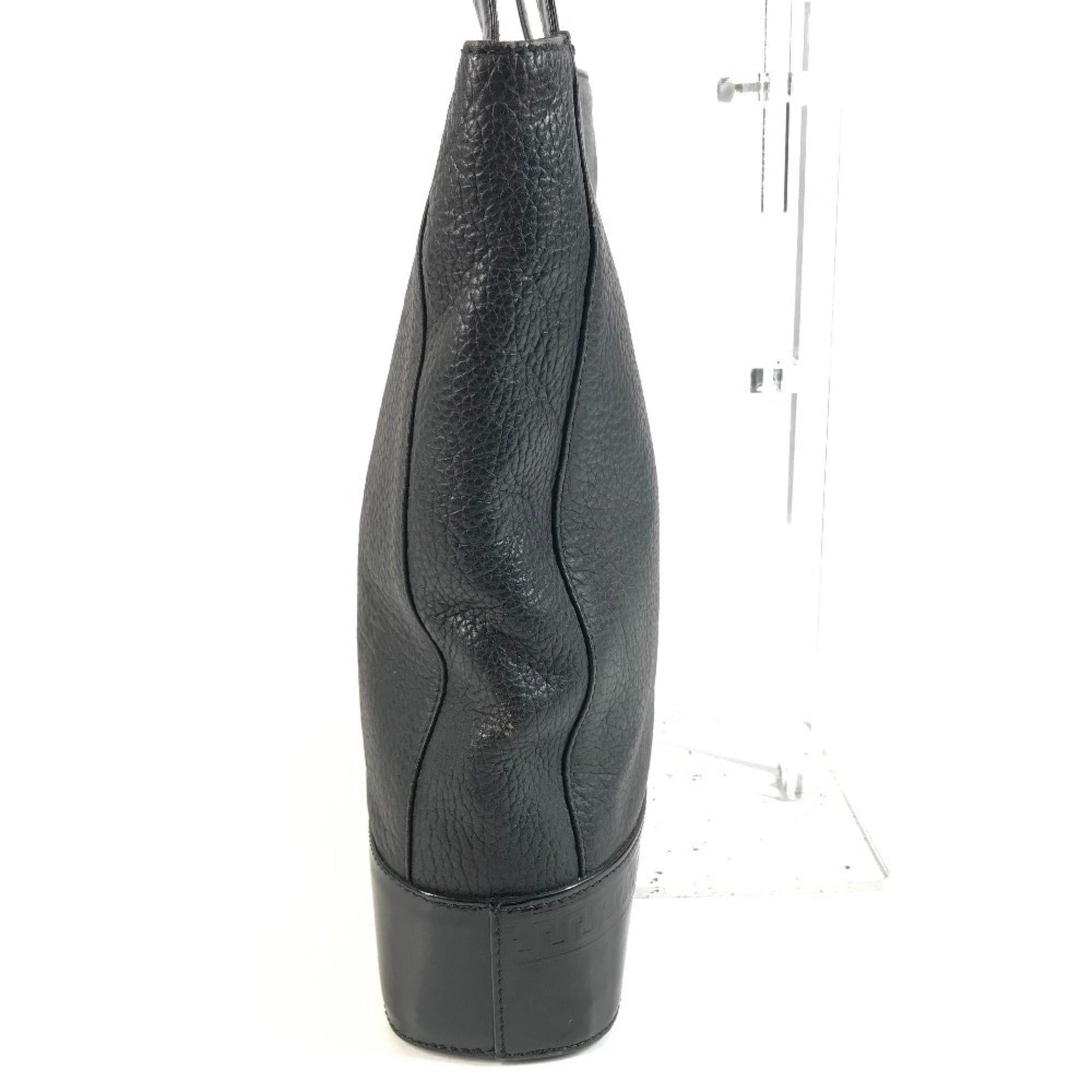 Versace VERSACE Vintage Sunburst Logo Tote Bag/Shoulder Bag, Leather, Men's/Women's, Black Size ONE SIZE - 4 Thumbnail