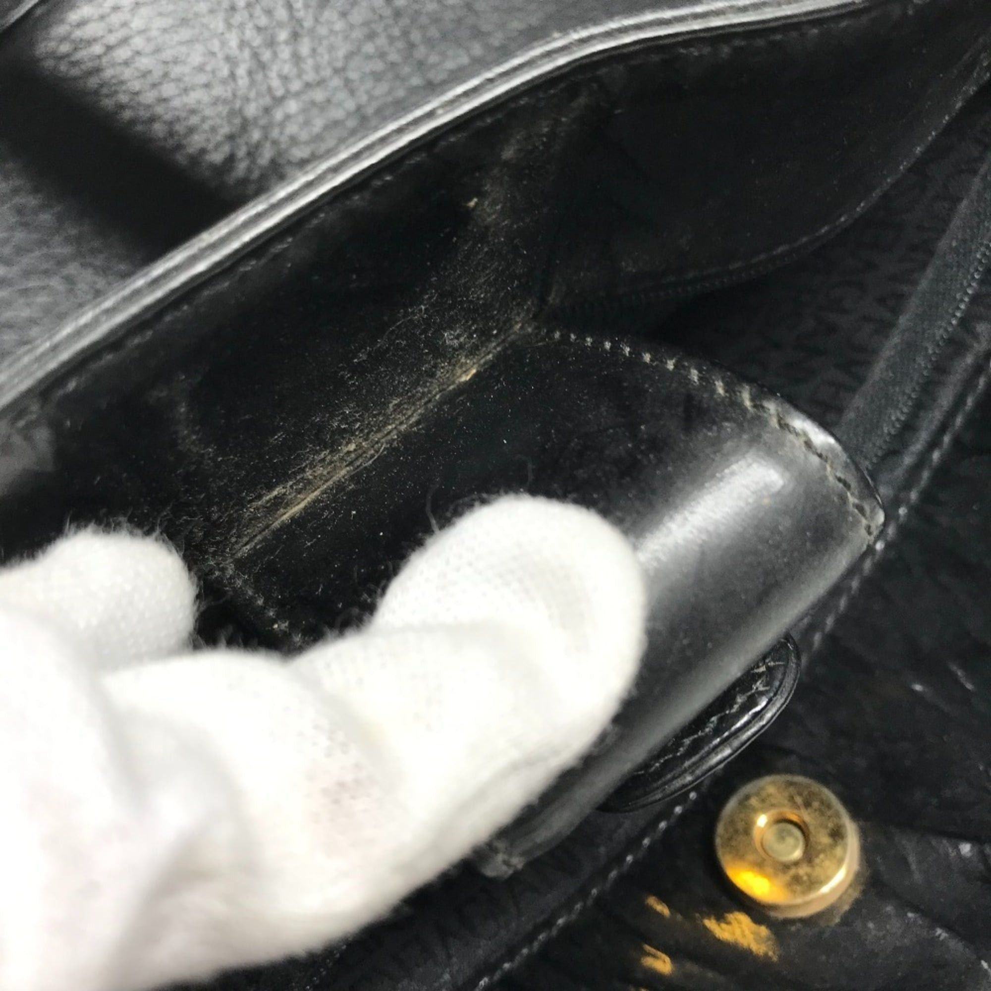 Versace VERSACE Vintage Sunburst Logo Tote Bag/Shoulder Bag, Leather, Men's/Women's, Black Size ONE SIZE - 17 Thumbnail