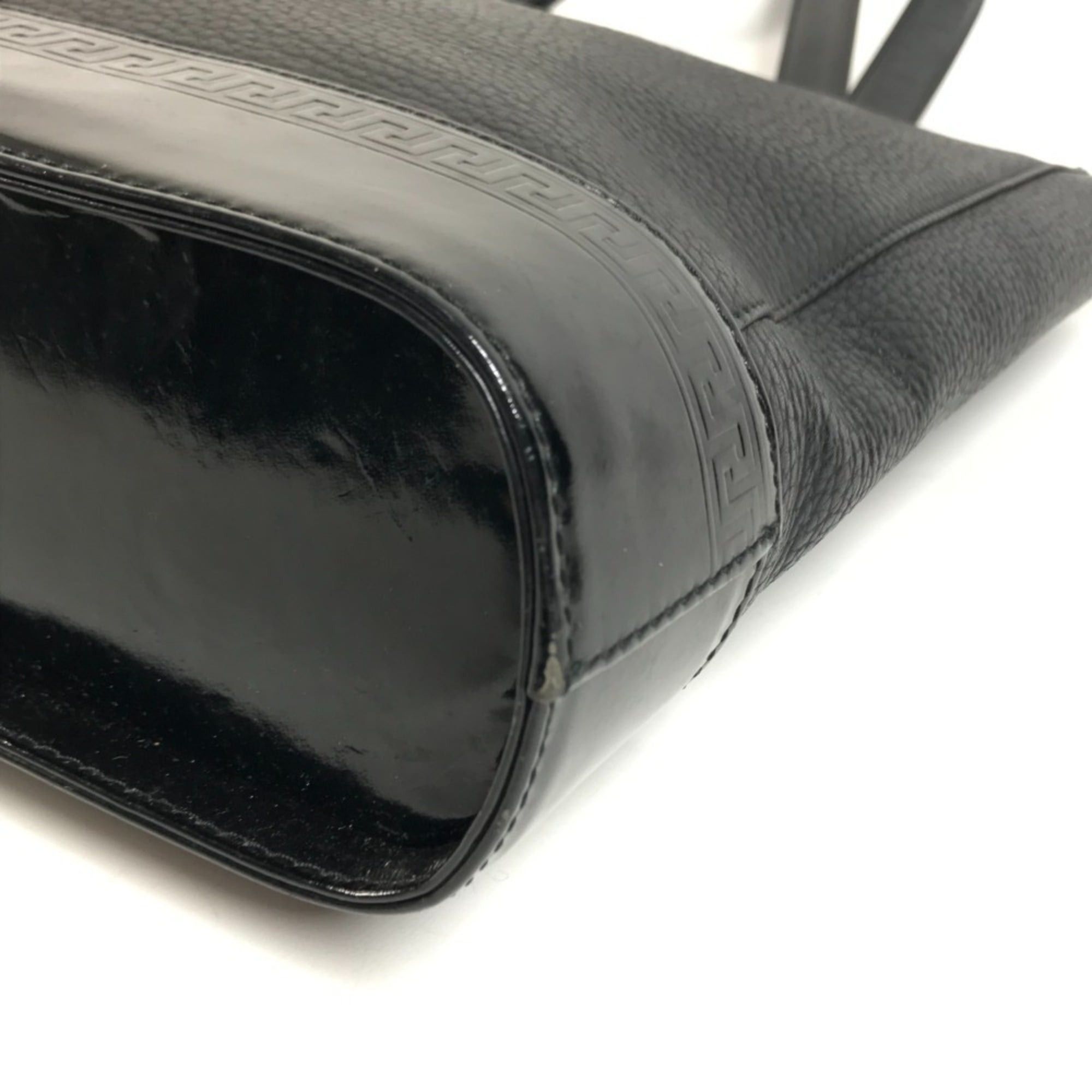 Versace VERSACE Vintage Sunburst Logo Tote Bag/Shoulder Bag, Leather, Men's/Women's, Black Size ONE SIZE - 6 Thumbnail
