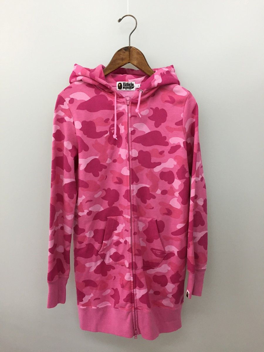 Bape Hoodie Pink Camouflage pattern zip cotton parker | Grailed