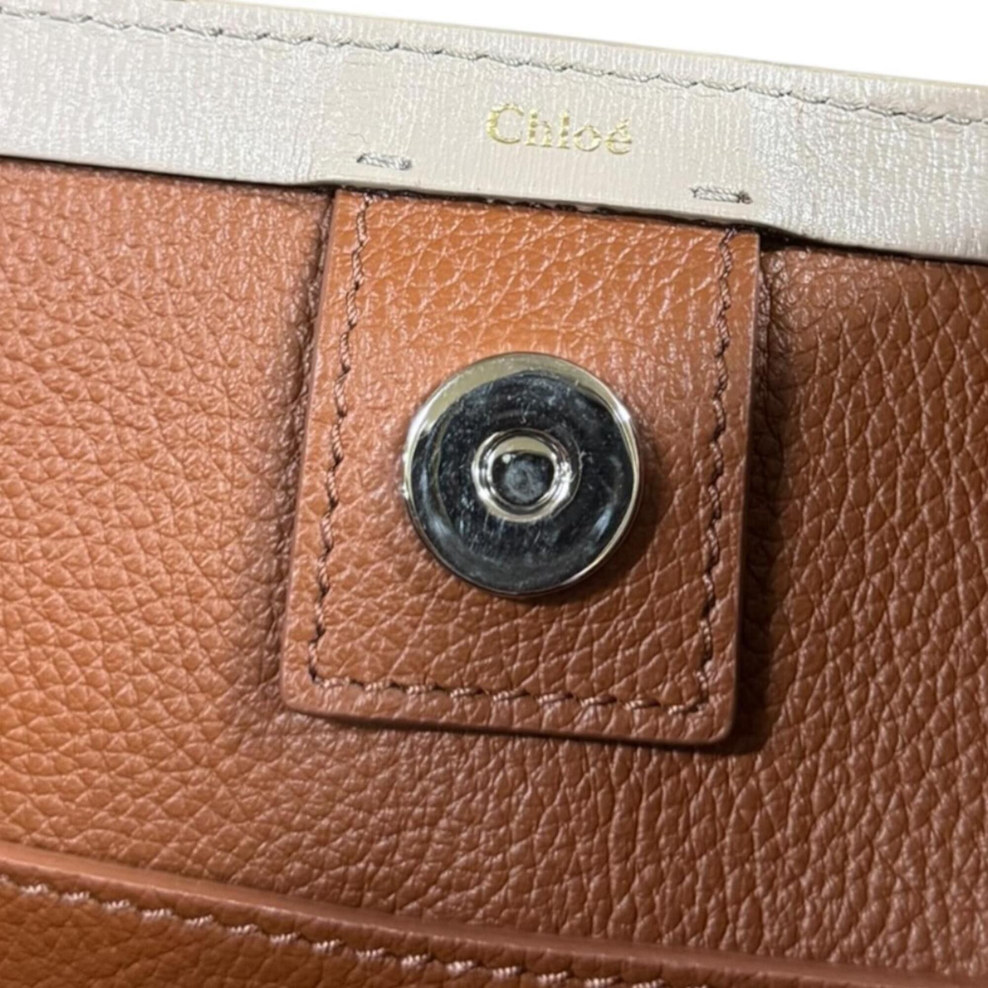 Chloe Chloé Chloe Sense Small East-West Tote Shoulder Bag, Leather, Brown, Women's, 2-way Size ONE SIZE - 9 Thumbnail