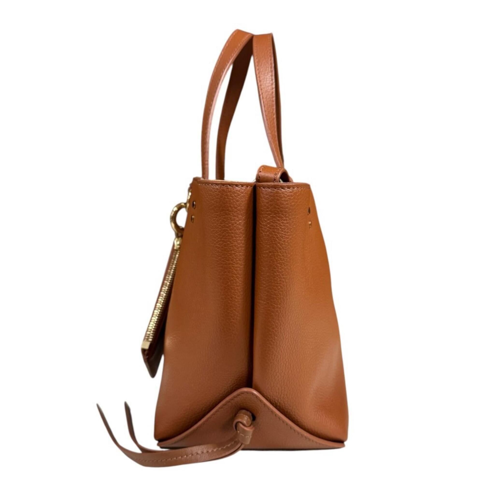 Chloe Chloé Chloe Sense Small East-West Tote Shoulder Bag, Leather, Brown, Women's, 2-way Size ONE SIZE - 5 Thumbnail