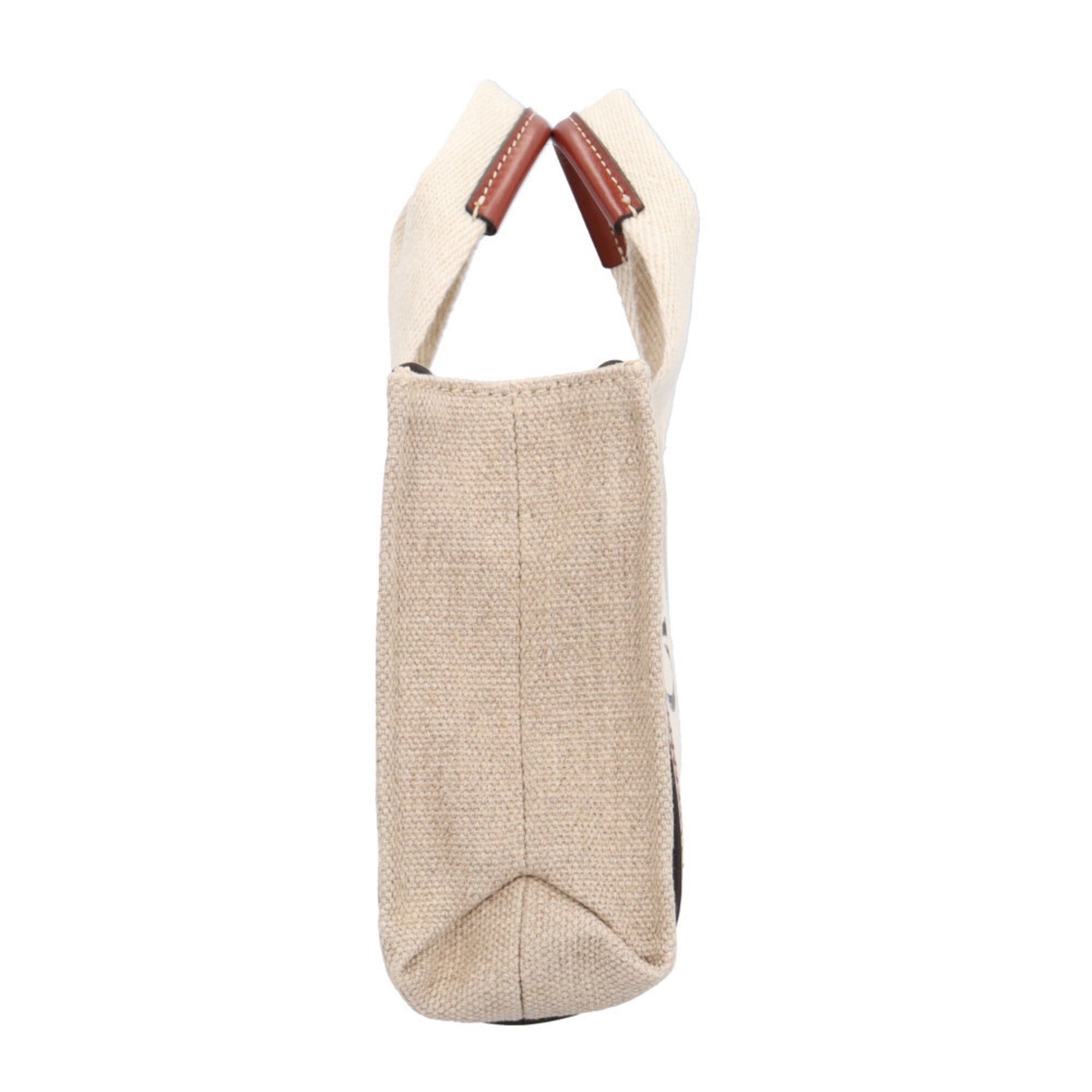 Chloe Chloé Chloe Mini Tote Woody Shoulder Bag, Linen CHC22AP237I2690U, Brown, Women's, 2-way Size ONE SIZE - 4 Thumbnail