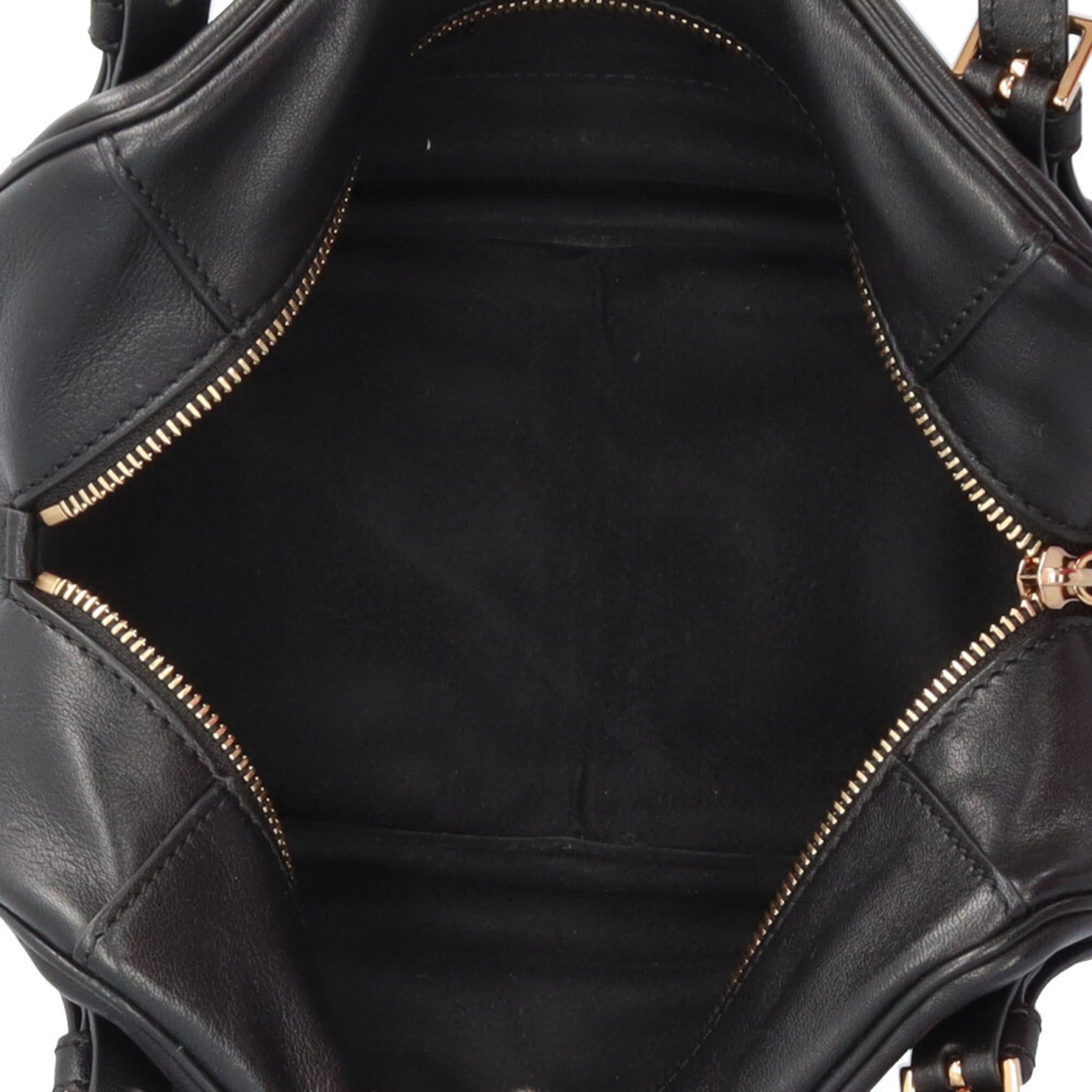 Versace Versace Tag Nappa Bowling Bag Handbag Leather Black Women's VERSACE Size ONE SIZE - 7 Thumbnail