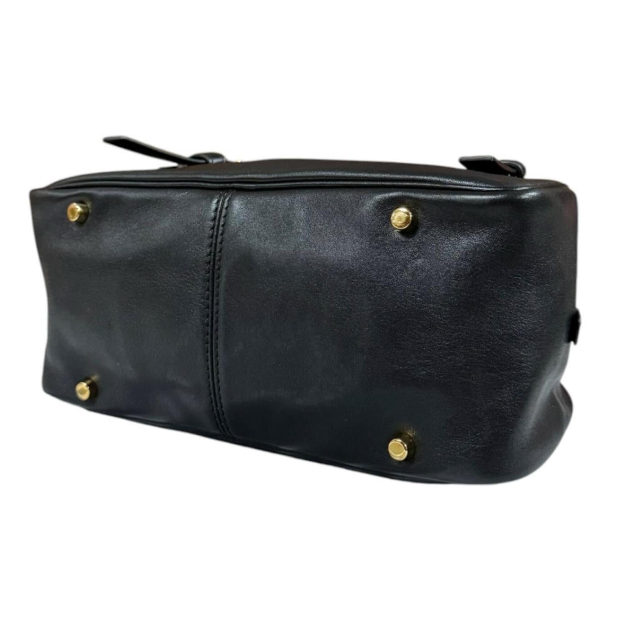 Versace Versace Tag Nappa Bowling Bag Handbag Leather Black Women's VERSACE Size ONE SIZE - 6 Thumbnail