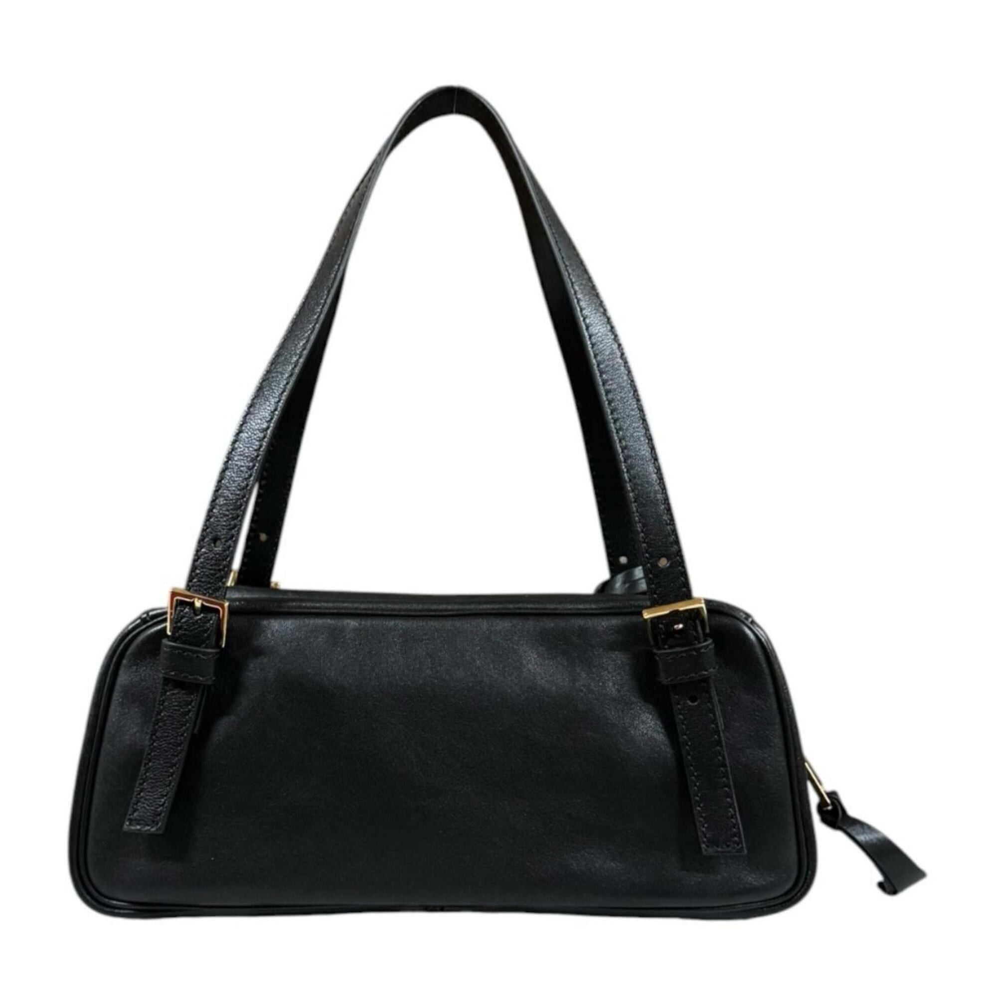 Versace Versace Tag Nappa Bowling Bag Handbag Leather Black Women's VERSACE Size ONE SIZE - 3 Thumbnail