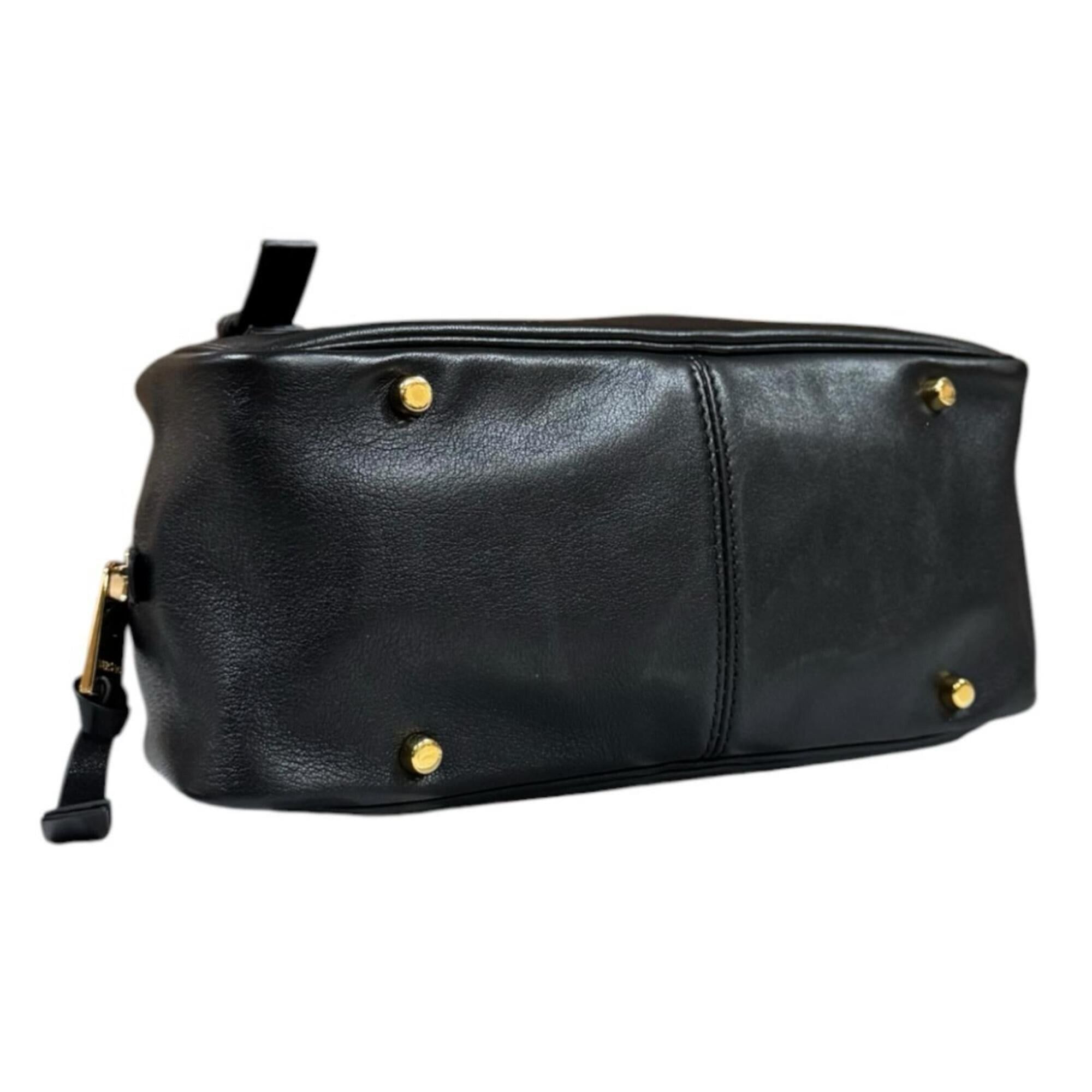 Versace Versace Tag Nappa Bowling Bag Handbag Leather Black Women's VERSACE Size ONE SIZE - 5 Thumbnail