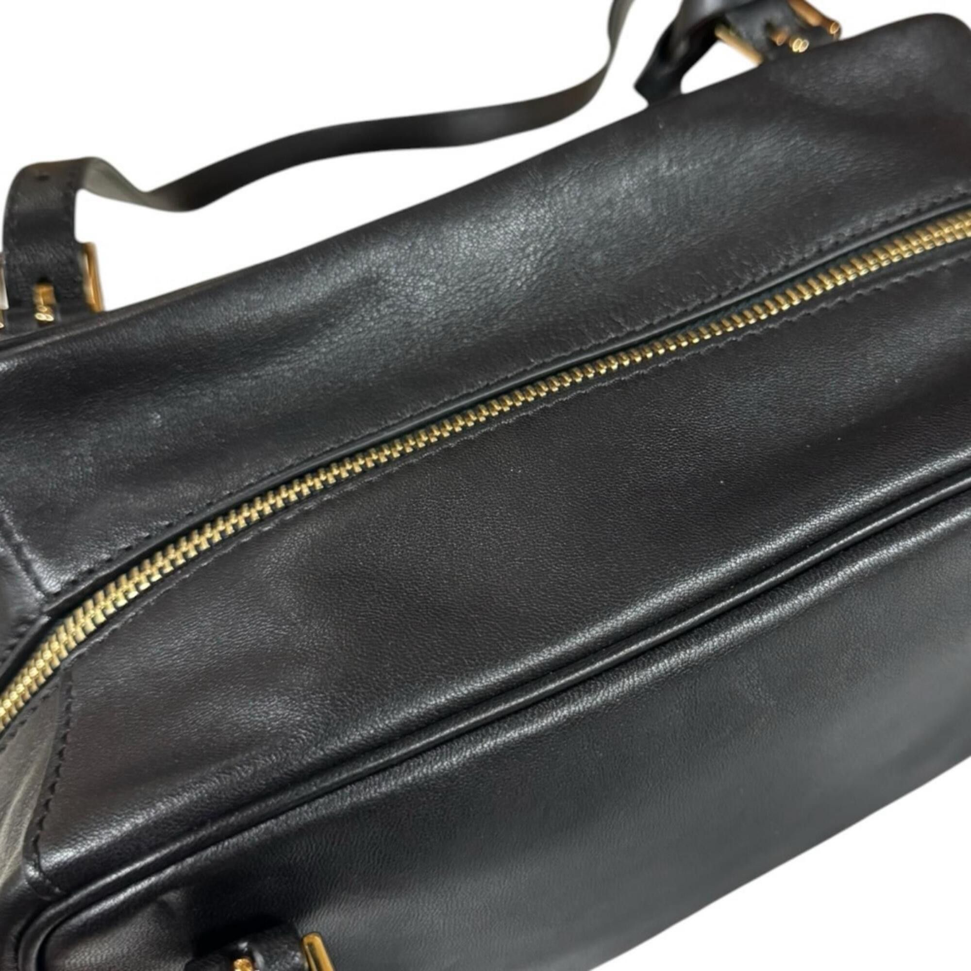 Versace Versace Tag Nappa Bowling Bag Handbag Leather Black Women's VERSACE Size ONE SIZE - 9 Thumbnail