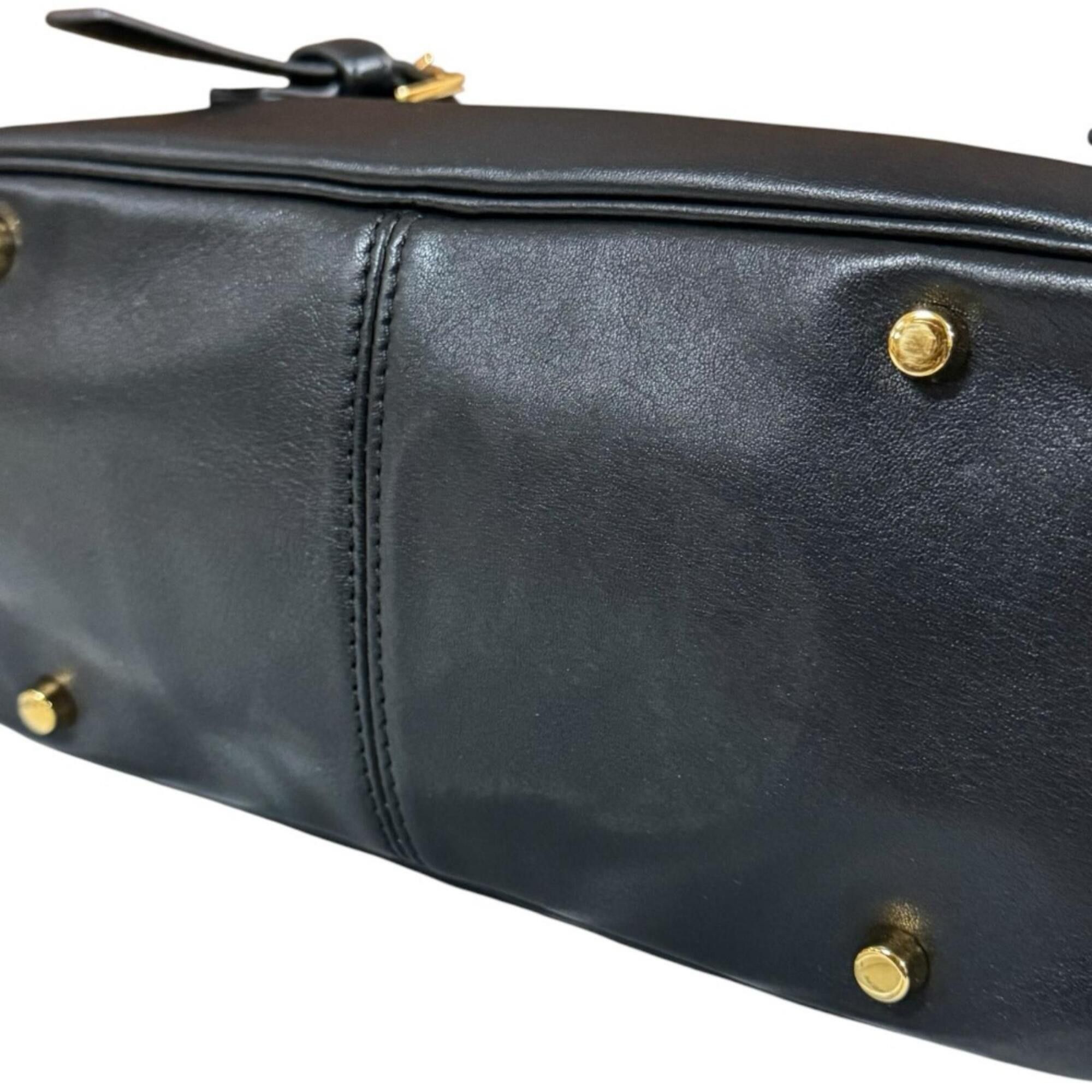 Versace Versace Tag Nappa Bowling Bag Handbag Leather Black Women's VERSACE Size ONE SIZE - 8 Thumbnail