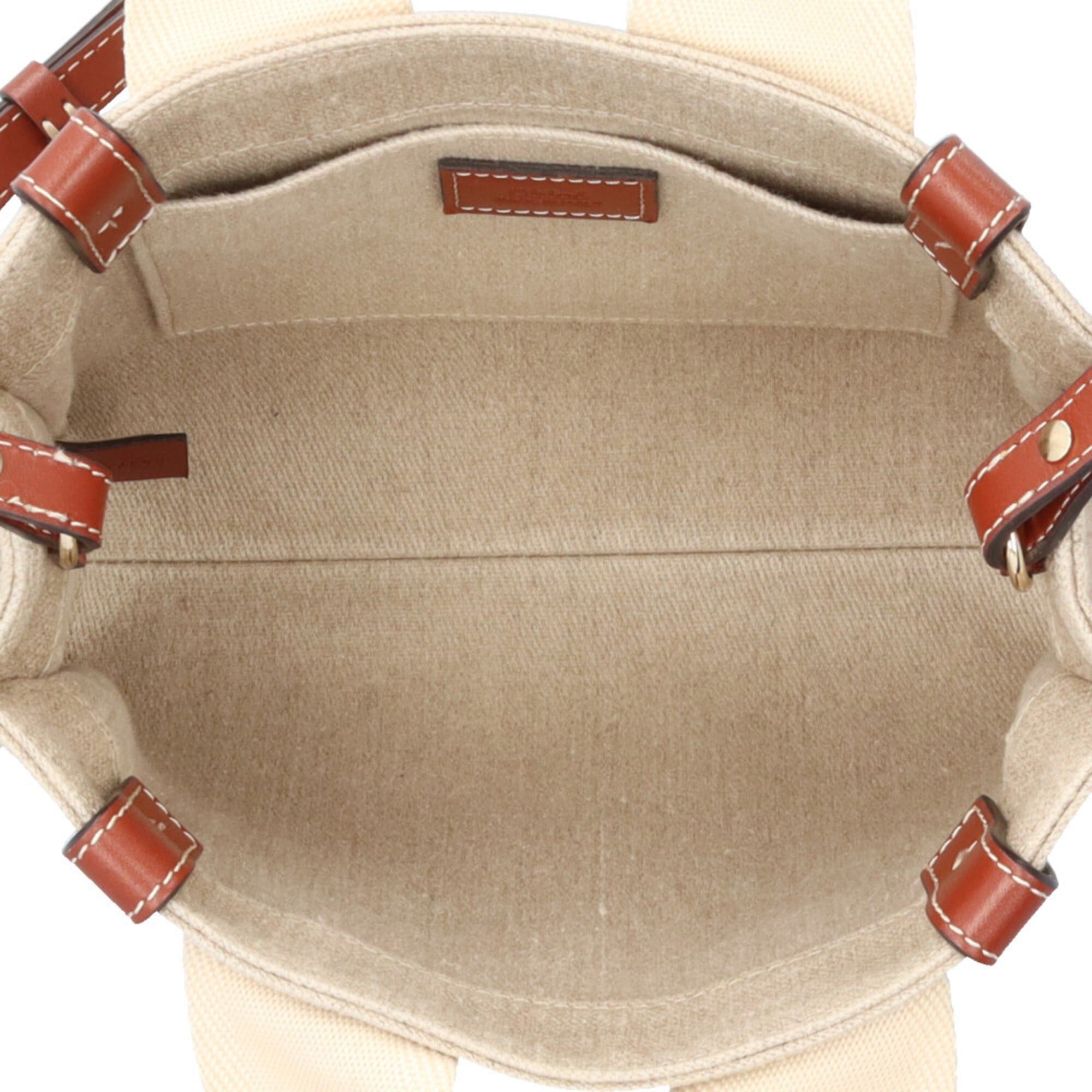 Chloe Chloé Chloe Woody Small Tote Shoulder Bag, Linen CHC22AS397I26, Brown, Women's, 2-way Size ONE SIZE - 8 Thumbnail