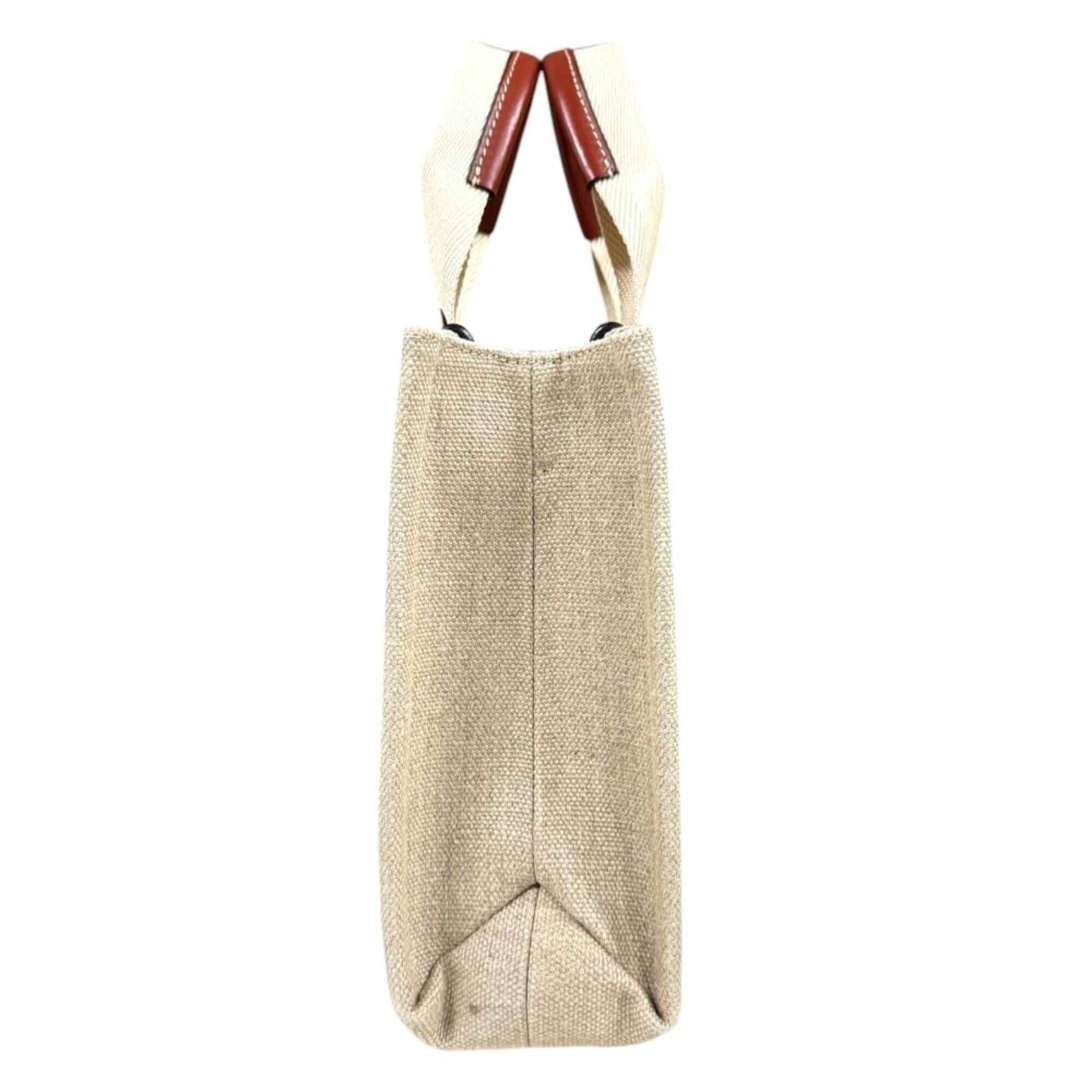 Chloe Chloé Chloe Woody Small Tote Shoulder Bag, Linen CHC22AS397I26, Brown, Women's, 2-way Size ONE SIZE - 5 Thumbnail