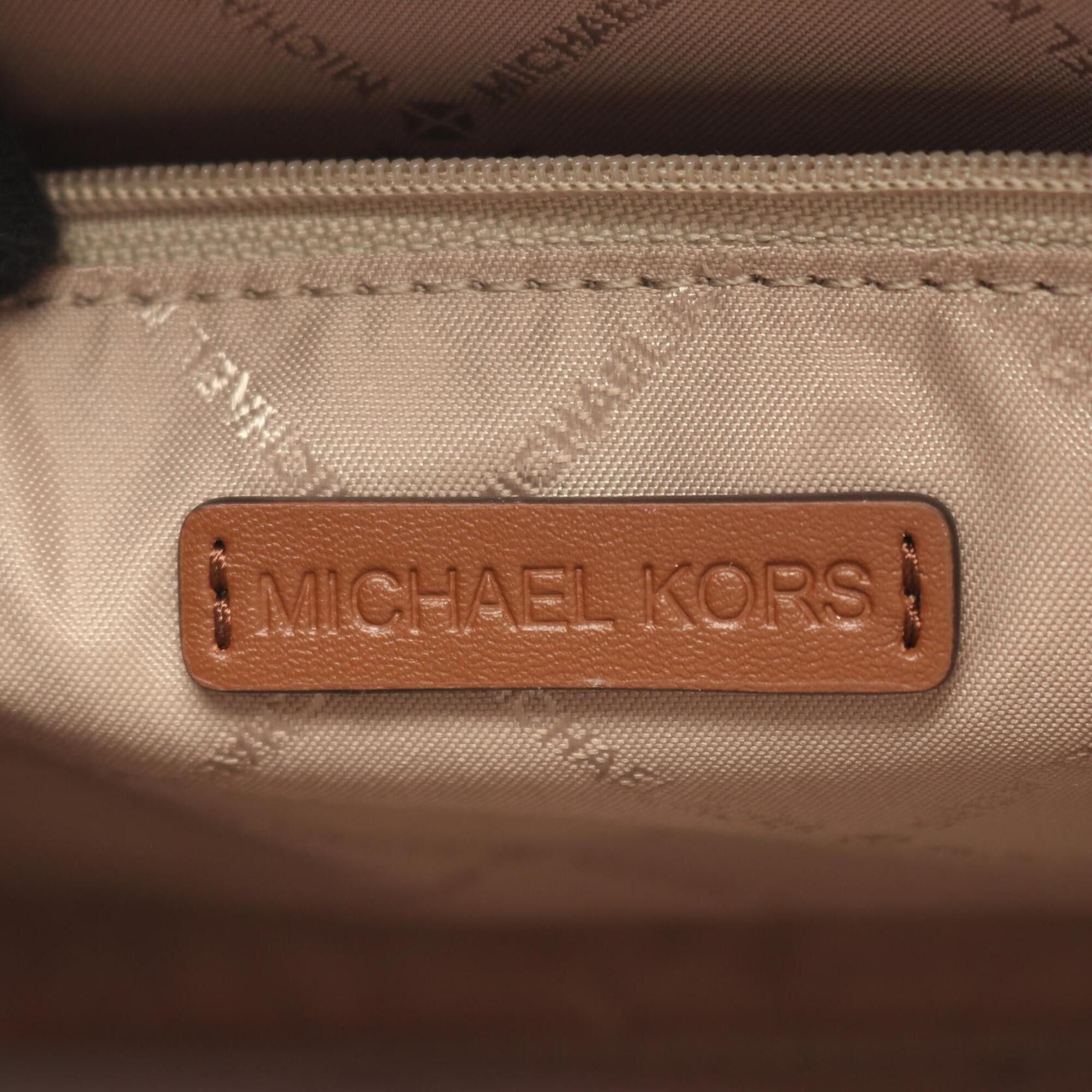 Michael Kors Michael Kors MIRELLA S MK Signature Handbag, Coated Canvas Leather, Women's, White/Brown, 35F2G7ZC5B Size ONE SIZE - 4 Thumbnail