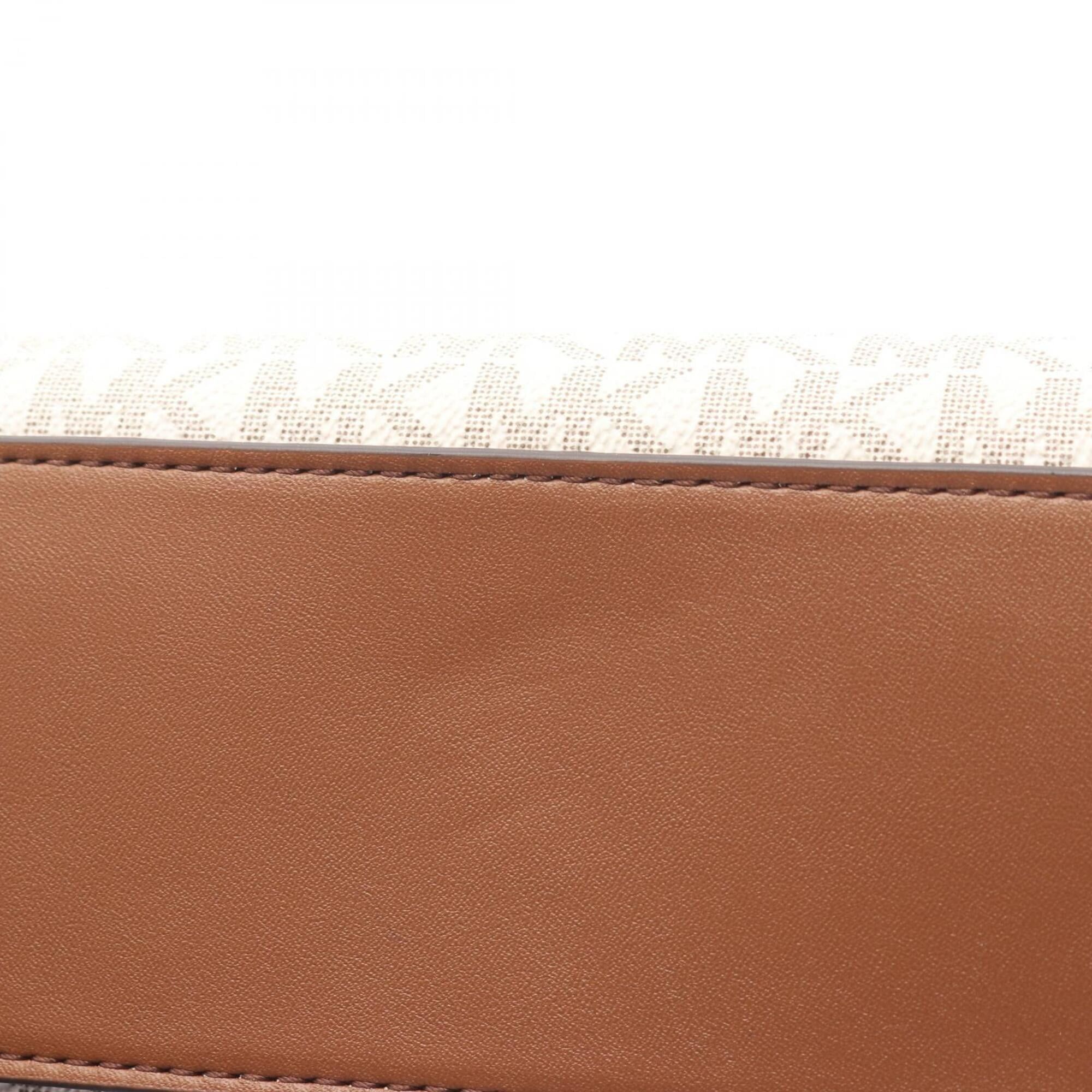 Michael Kors Michael Kors MIRELLA S MK Signature Handbag, Coated Canvas Leather, Women's, White/Brown, 35F2G7ZC5B Size ONE SIZE - 6 Thumbnail