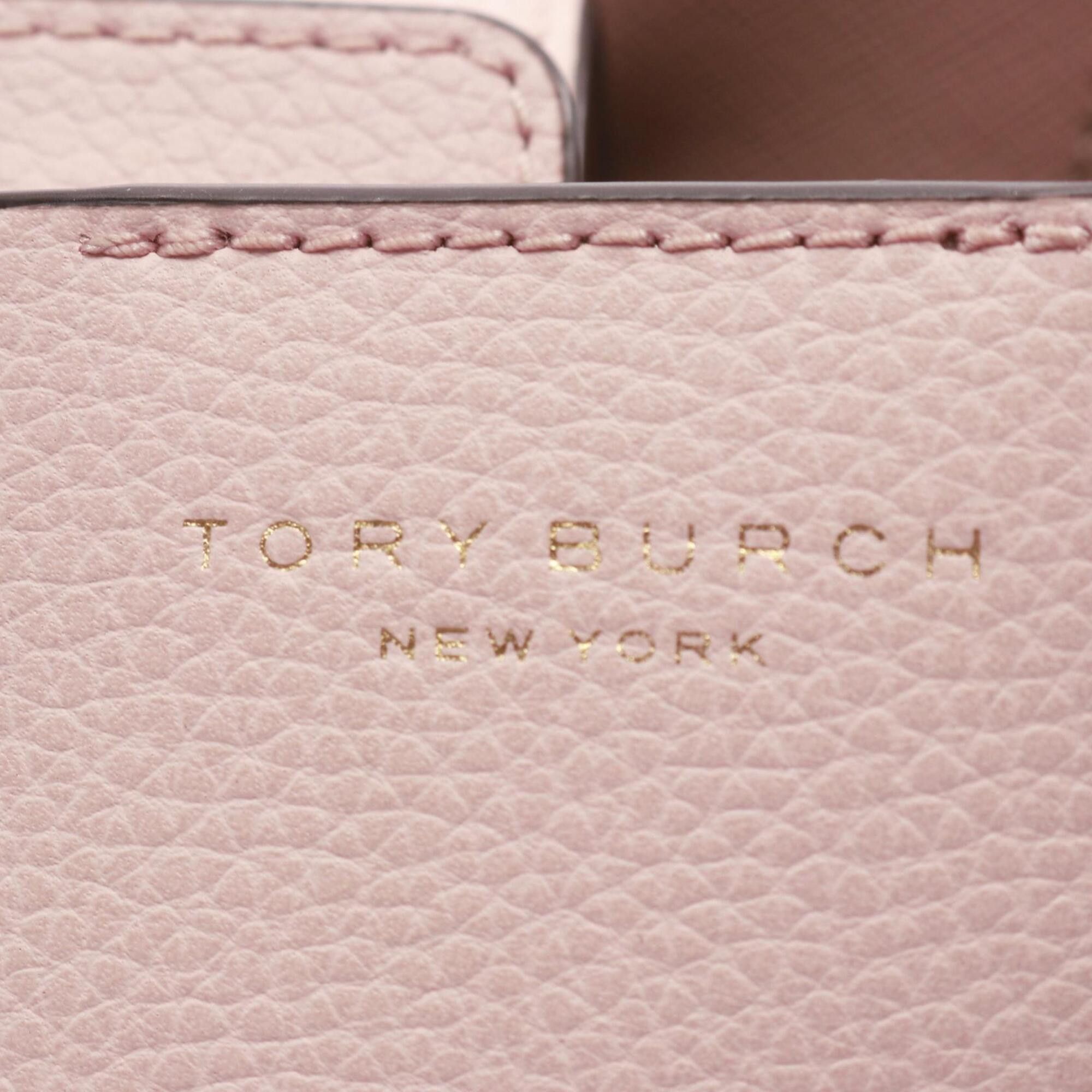 Tory Burch Tory Burch Perry Small Triple Compartment Handbag, Leather, Women's, Pink (81928) Size ONE SIZE - 4 Thumbnail