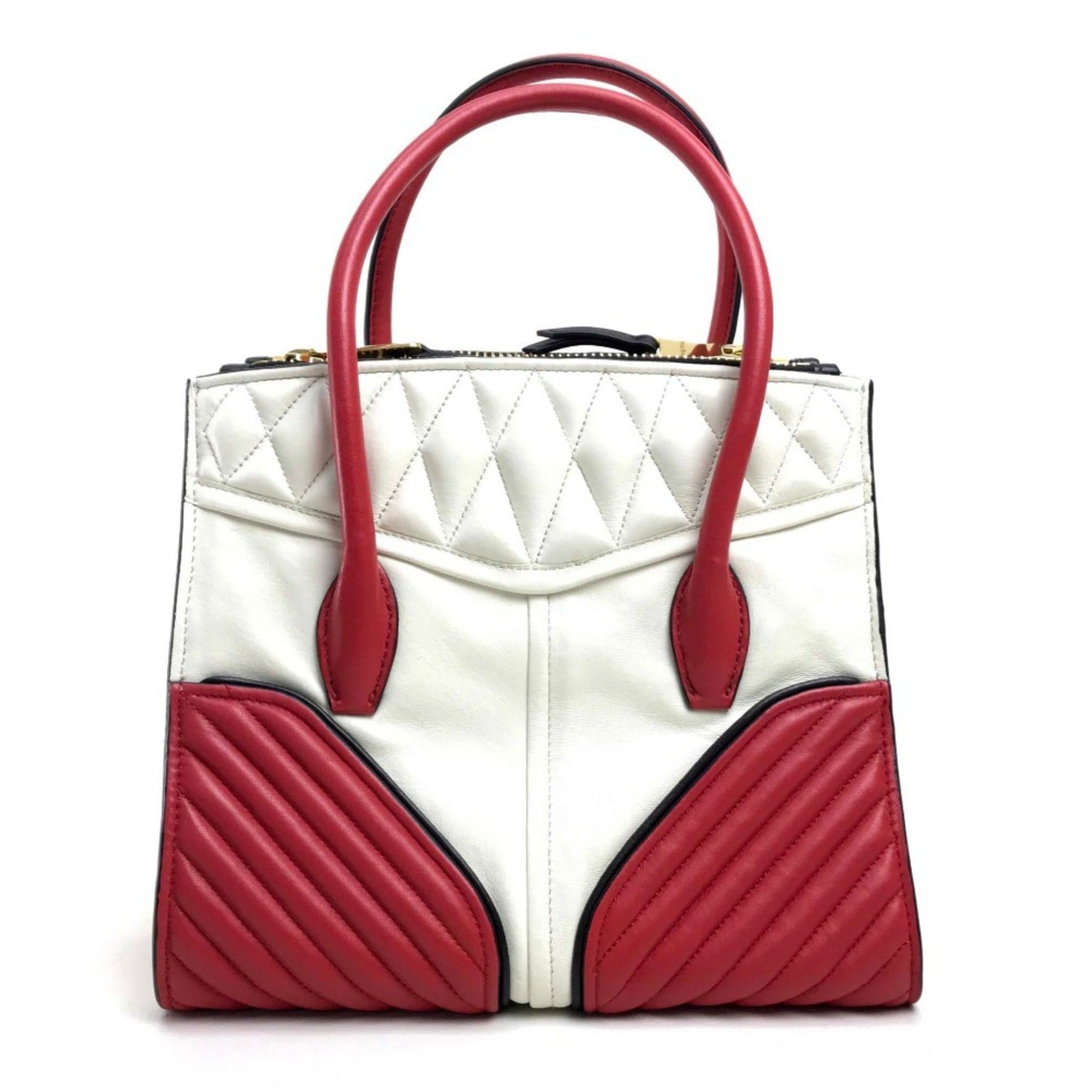 Miu Miu MIUMIU Miu Biker Matelassé Bag Handbag Shoulder Crossbody Nappa Leather Women's White Like New Size ONE SIZE - 2 Thumbnail
