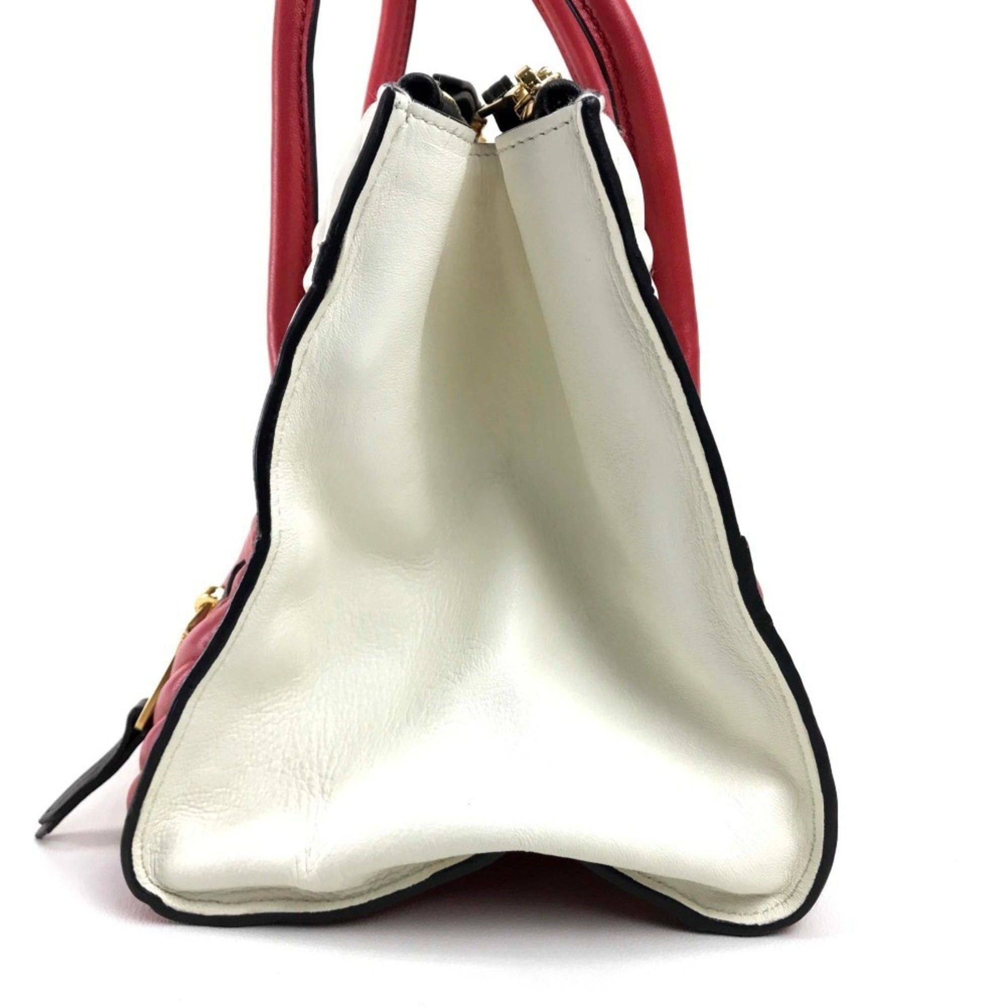 Miu Miu MIUMIU Miu Biker Matelassé Bag Handbag Shoulder Crossbody Nappa Leather Women's White Like New Size ONE SIZE - 4 Thumbnail