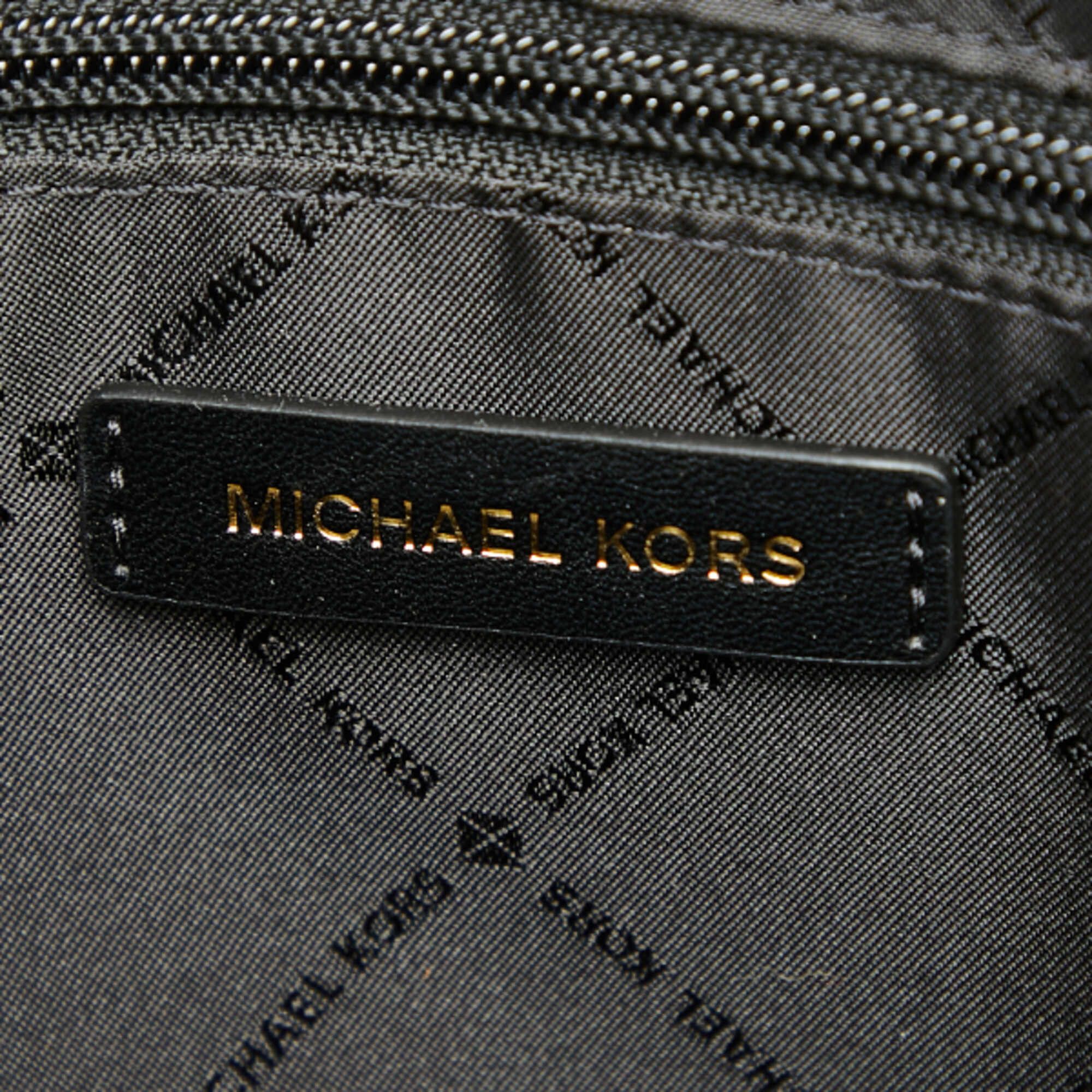 Michael Kors Michael Kors MK Signature Kenly LG NS Tote Bag Shoulder Handbag 2-Way Brown Black Leather Women's Size ONE SIZE - 10 Thumbnail
