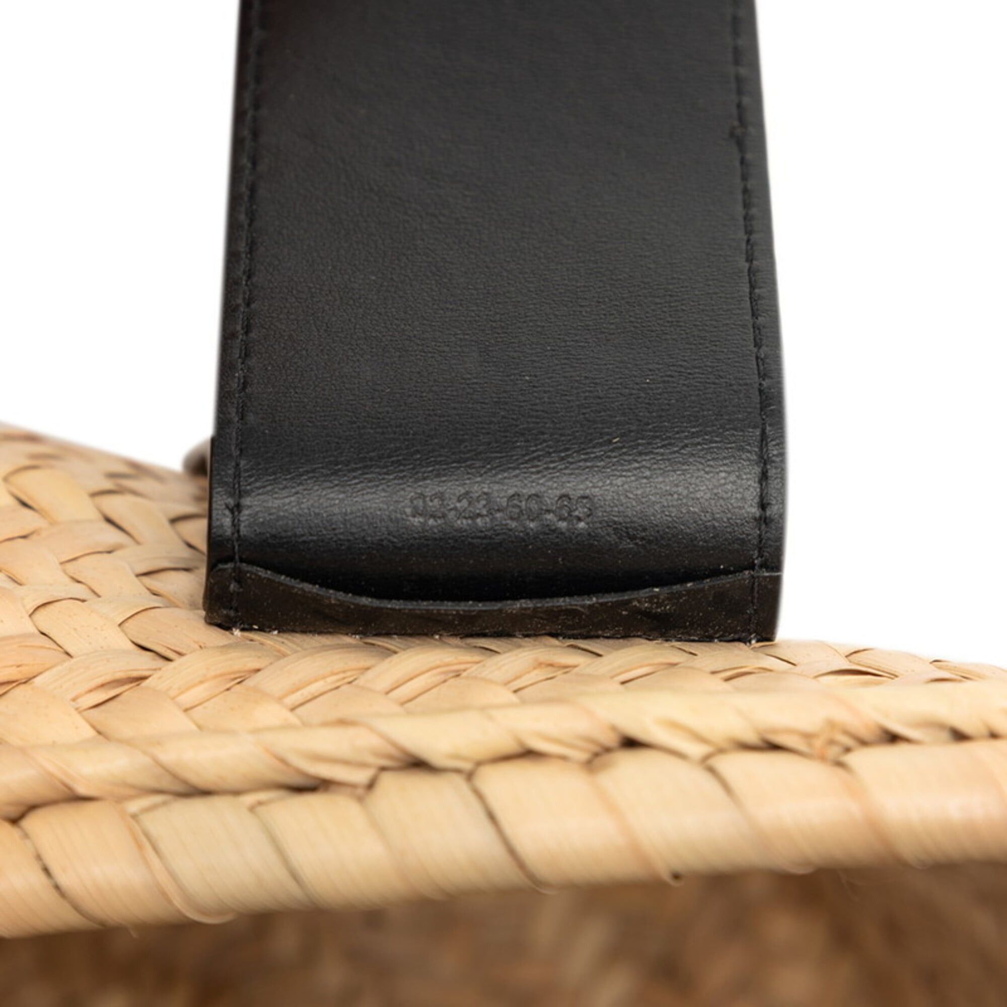 Chloe Chloé Chloe Logo Medium Basket Handbag, Straw Bag, Beige/Black Raffia Leather, Women's Size ONE SIZE - 6 Thumbnail