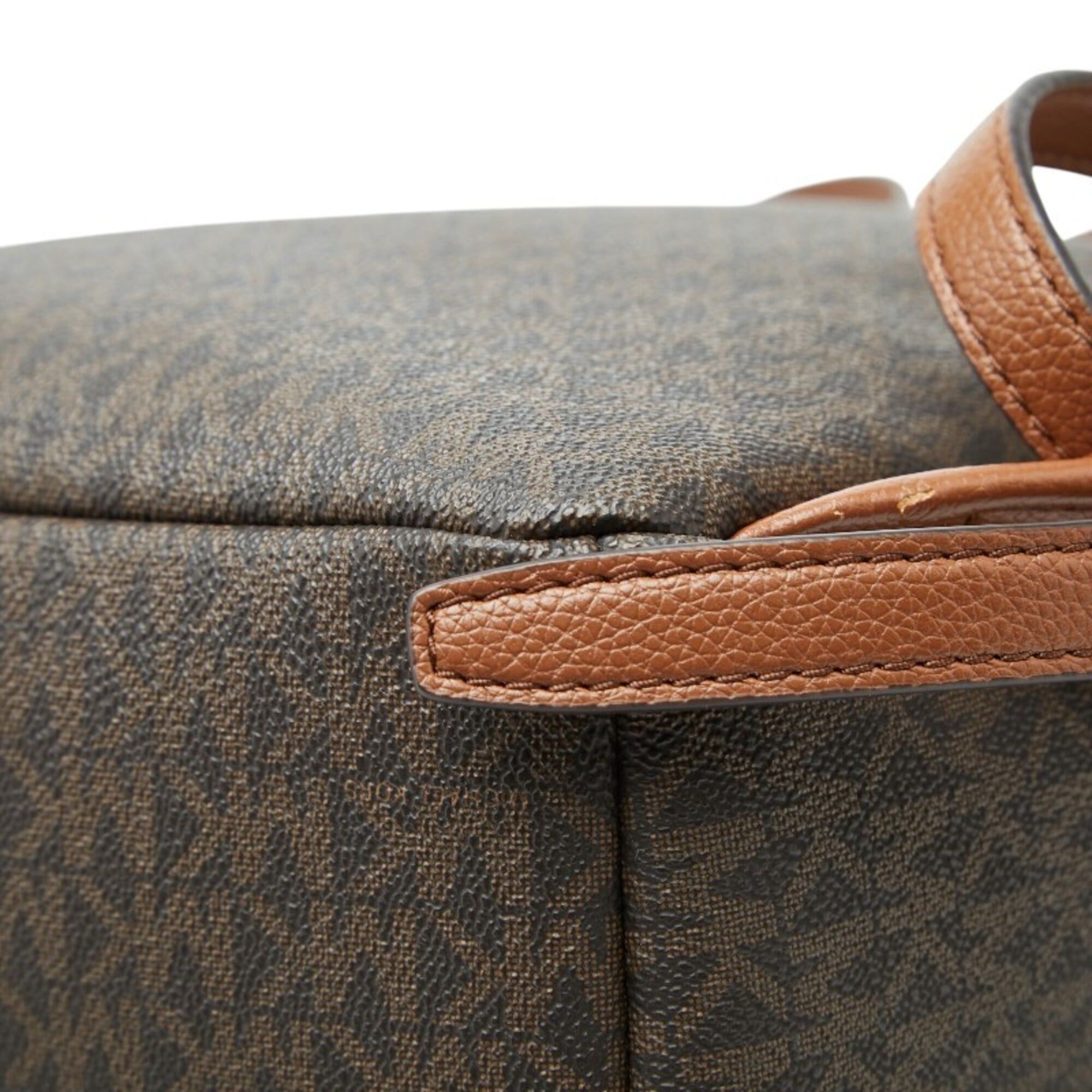 Michael Kors Michael Kors MK Signature Backpack, Brown Leather, Women's Size ONE SIZE - 6 Thumbnail