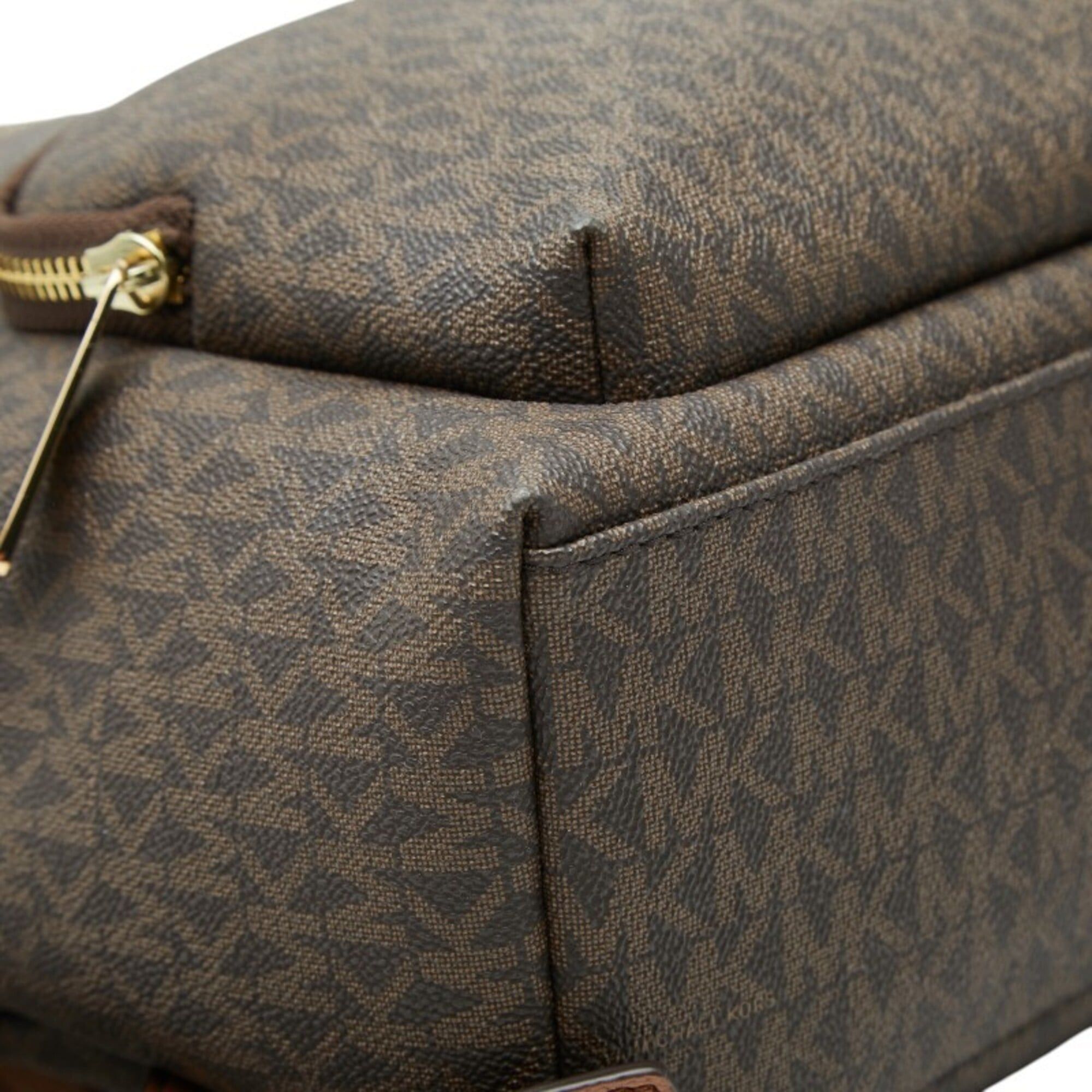 Michael Kors Michael Kors MK Signature Backpack, Brown Leather, Women's Size ONE SIZE - 5 Thumbnail