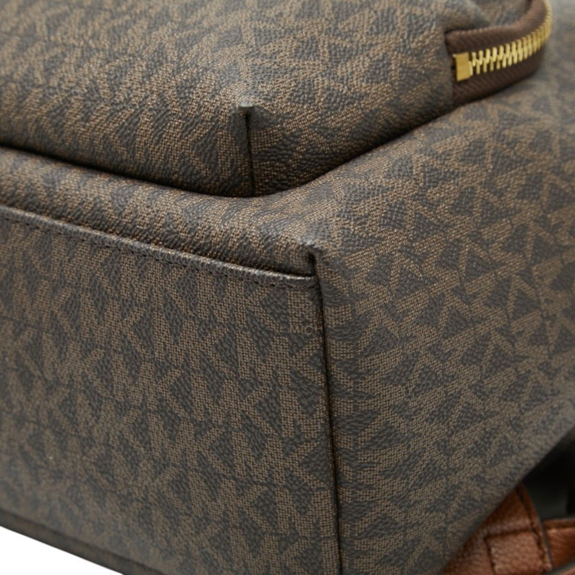 Michael Kors Michael Kors MK Signature Backpack, Brown Leather, Women's Size ONE SIZE - 4 Thumbnail