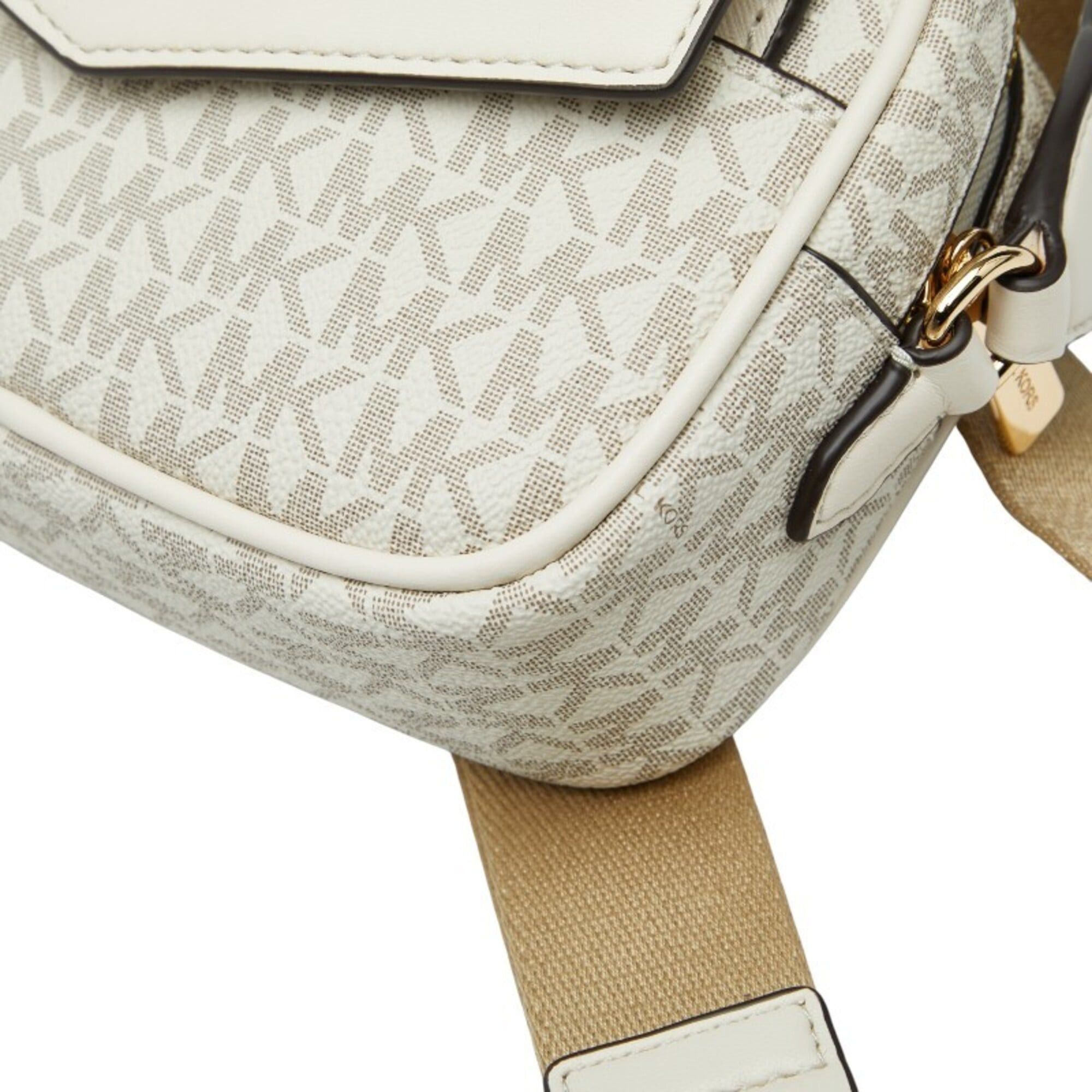 Michael Kors Michael Kors MK Signature MAISIE 2-in-1 Camera Crossbody Shoulder Bag, White/Beige Leather, Women's. Size ONE SIZE - 4 Thumbnail