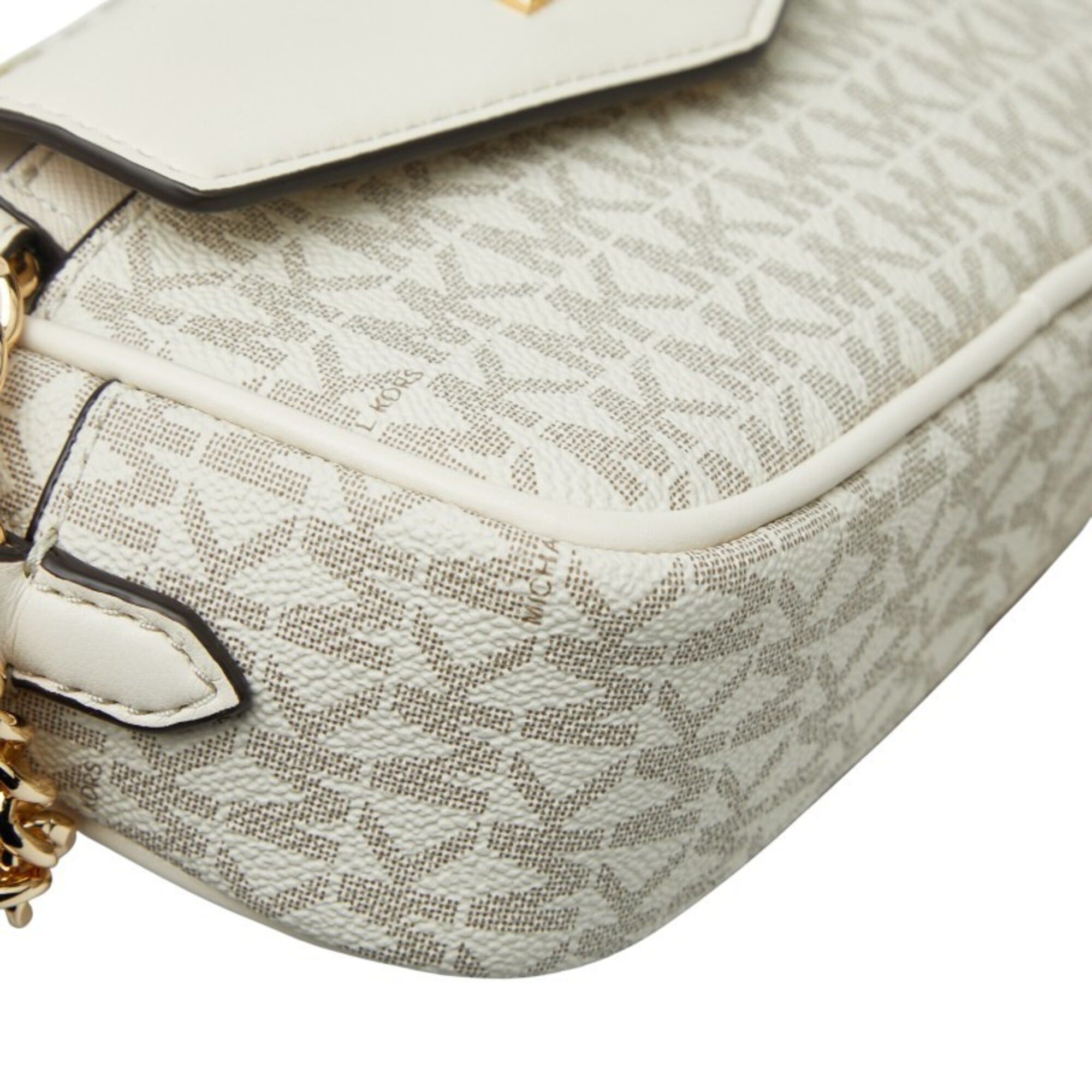 Michael Kors Michael Kors MK Signature MAISIE 2-in-1 Camera Crossbody Shoulder Bag, White/Beige Leather, Women's. Size ONE SIZE - 5 Thumbnail