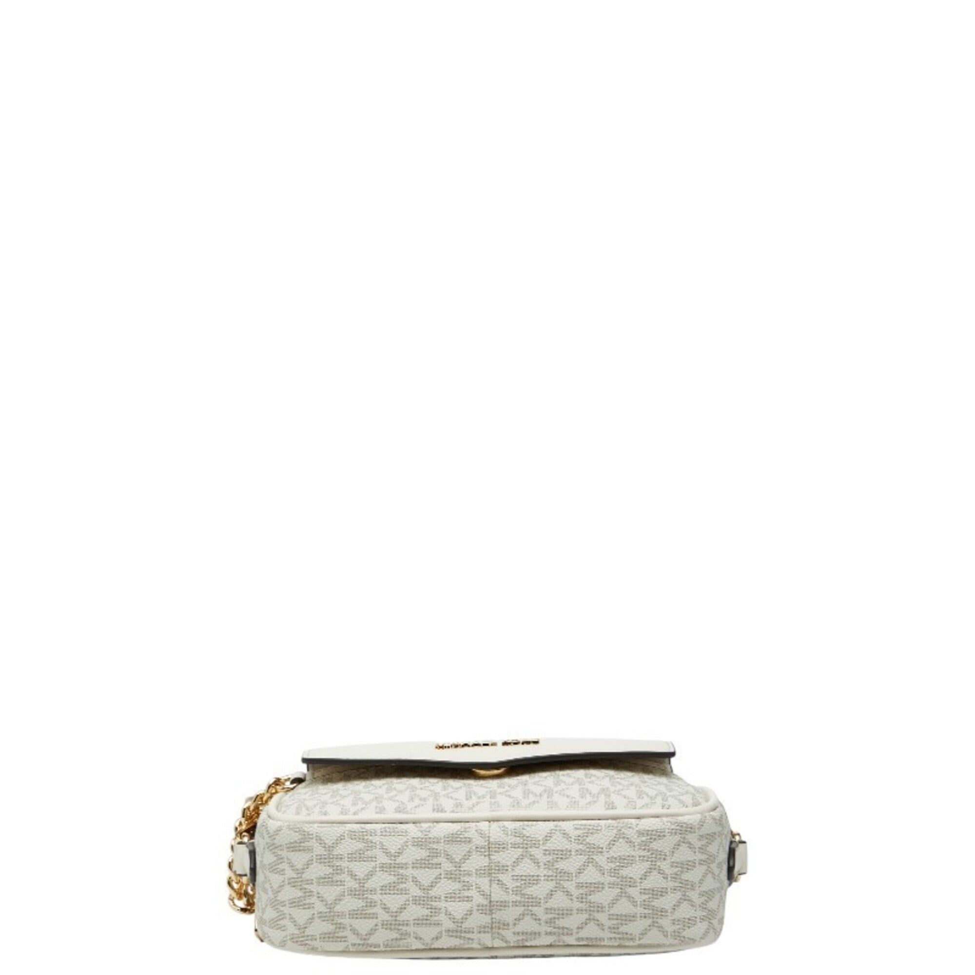 Michael Kors Michael Kors MK Signature MAISIE 2-in-1 Camera Crossbody Shoulder Bag, White/Beige Leather, Women's. Size ONE SIZE - 3 Thumbnail