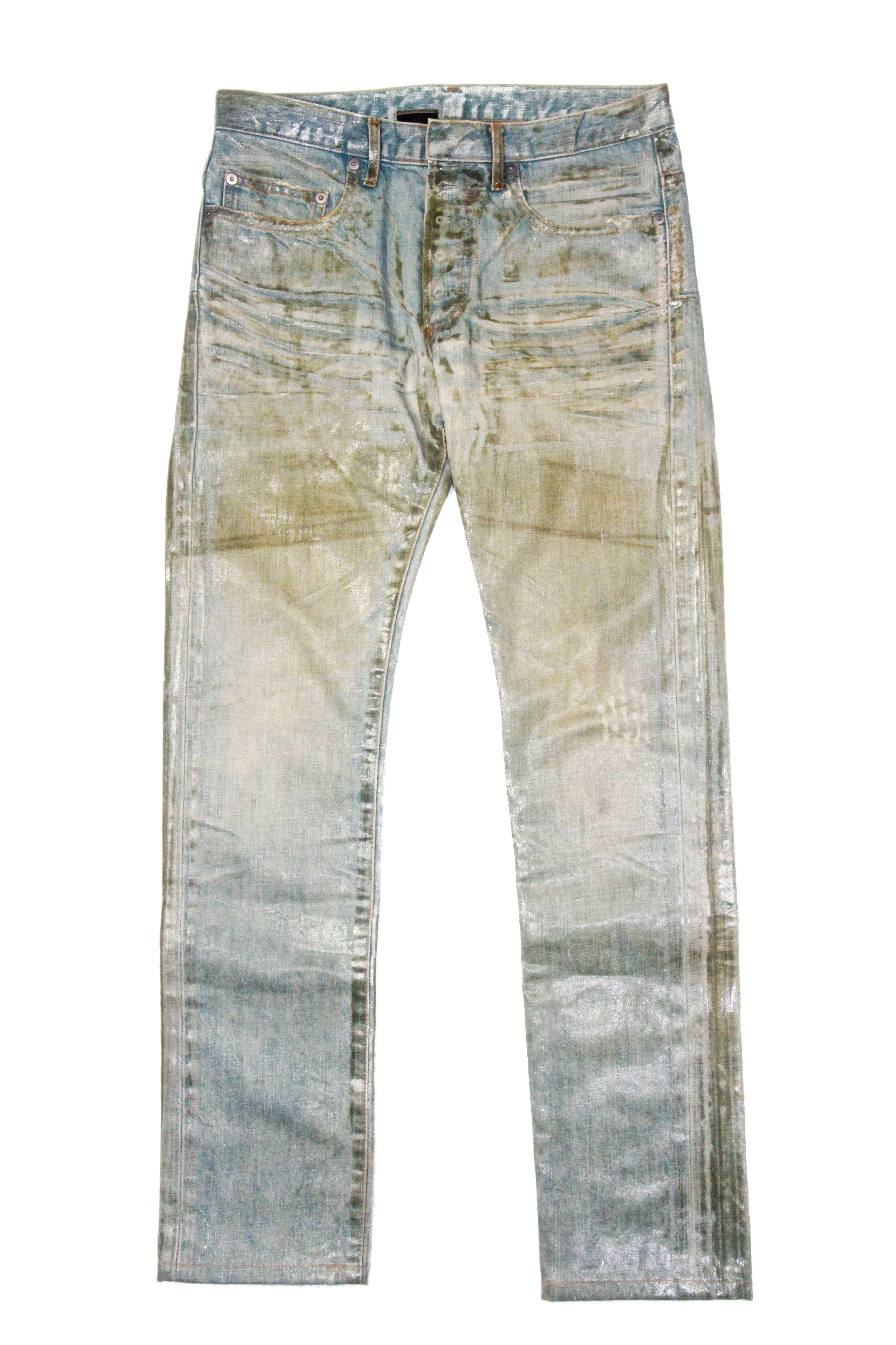 Dior DIOR HOMME SS04 ICE BLUE WAXED JEANS | Grailed