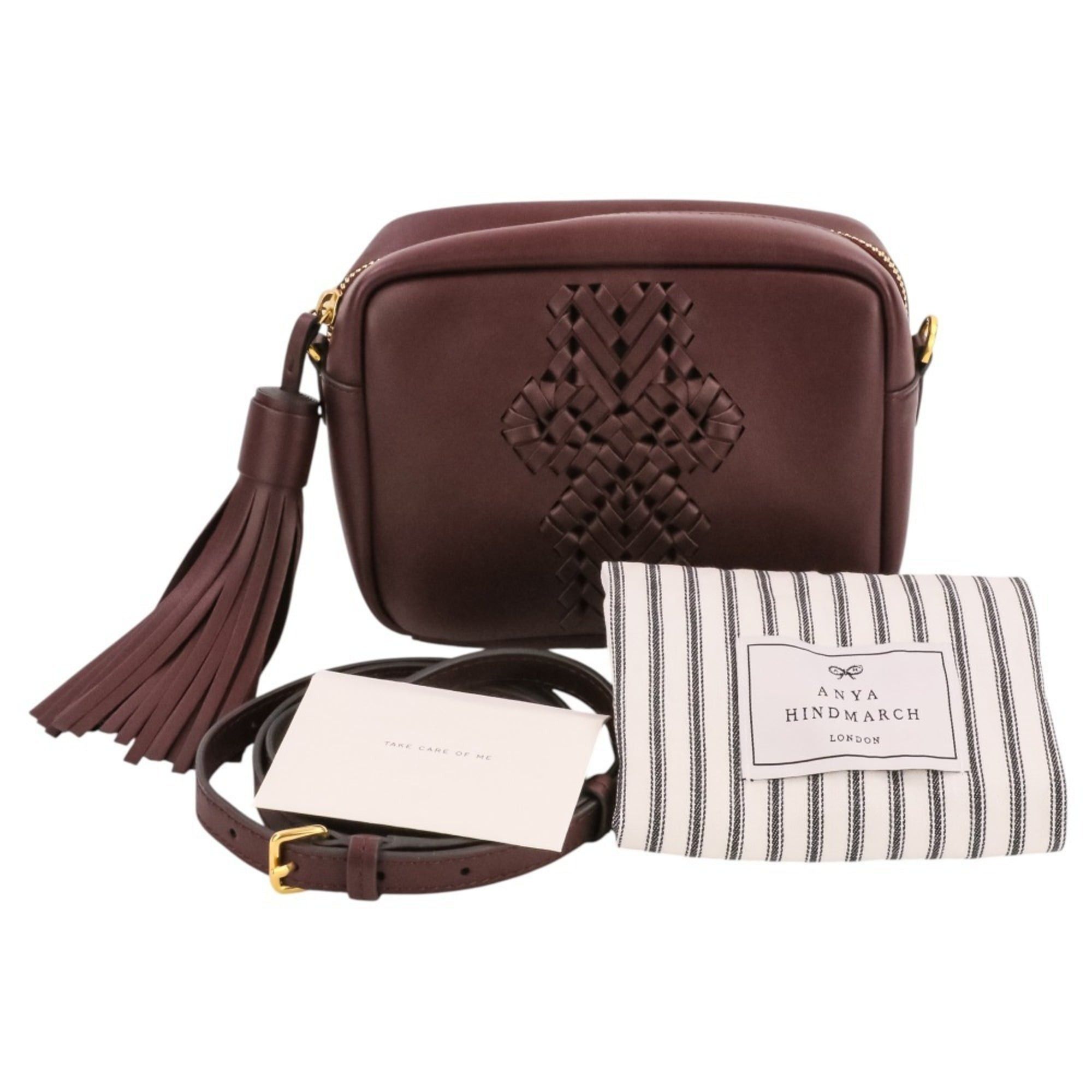 Anya Hindmarch ANYA HINDMARCH THE NEESON TASSEL Crossbody Shoulder Bag 5050925137409 CLARET (Bordeaux) - Women's Size ONE SIZE - 12 Thumbnail