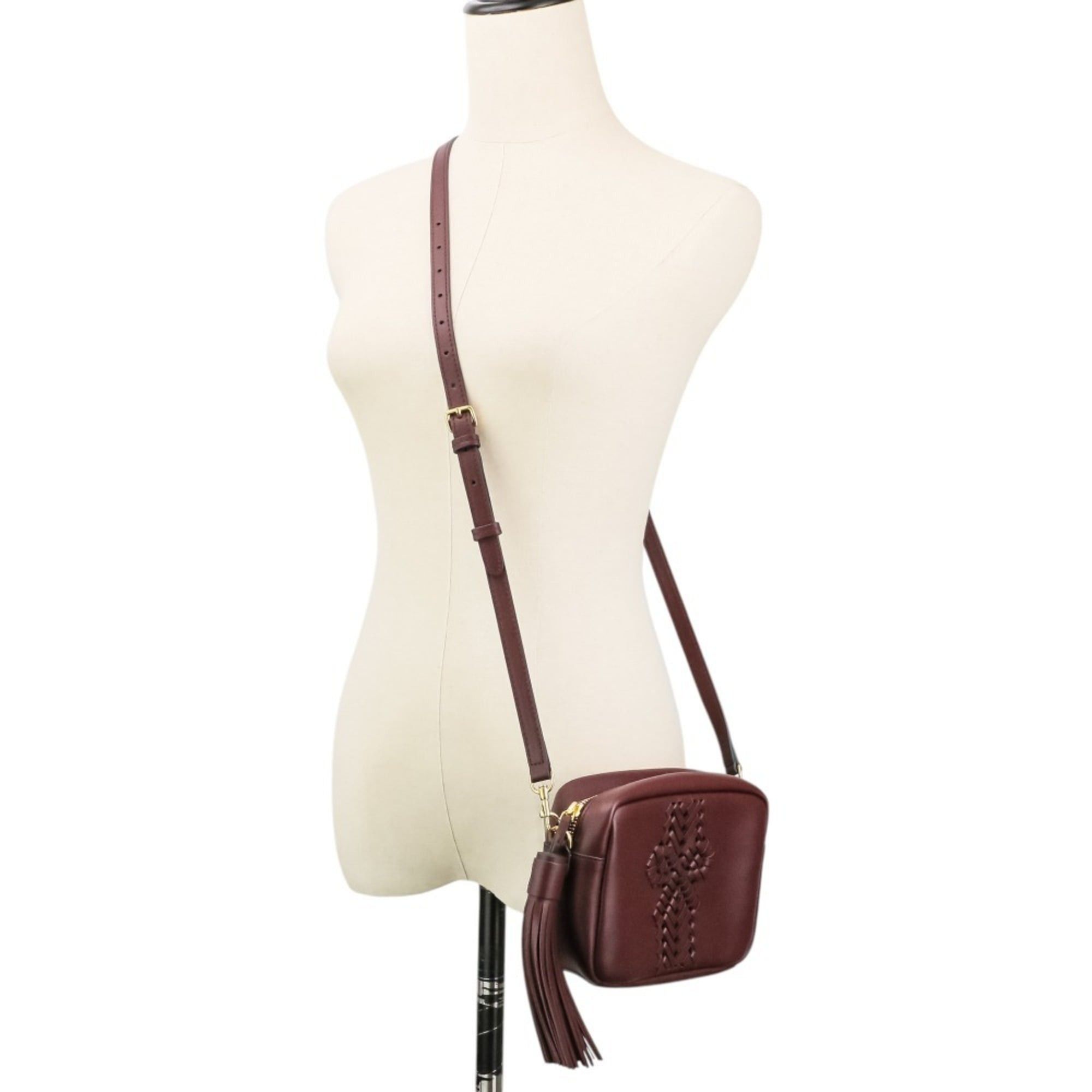 Anya Hindmarch ANYA HINDMARCH THE NEESON TASSEL Crossbody Shoulder Bag 5050925137409 CLARET (Bordeaux) - Women's Size ONE SIZE - 11 Thumbnail