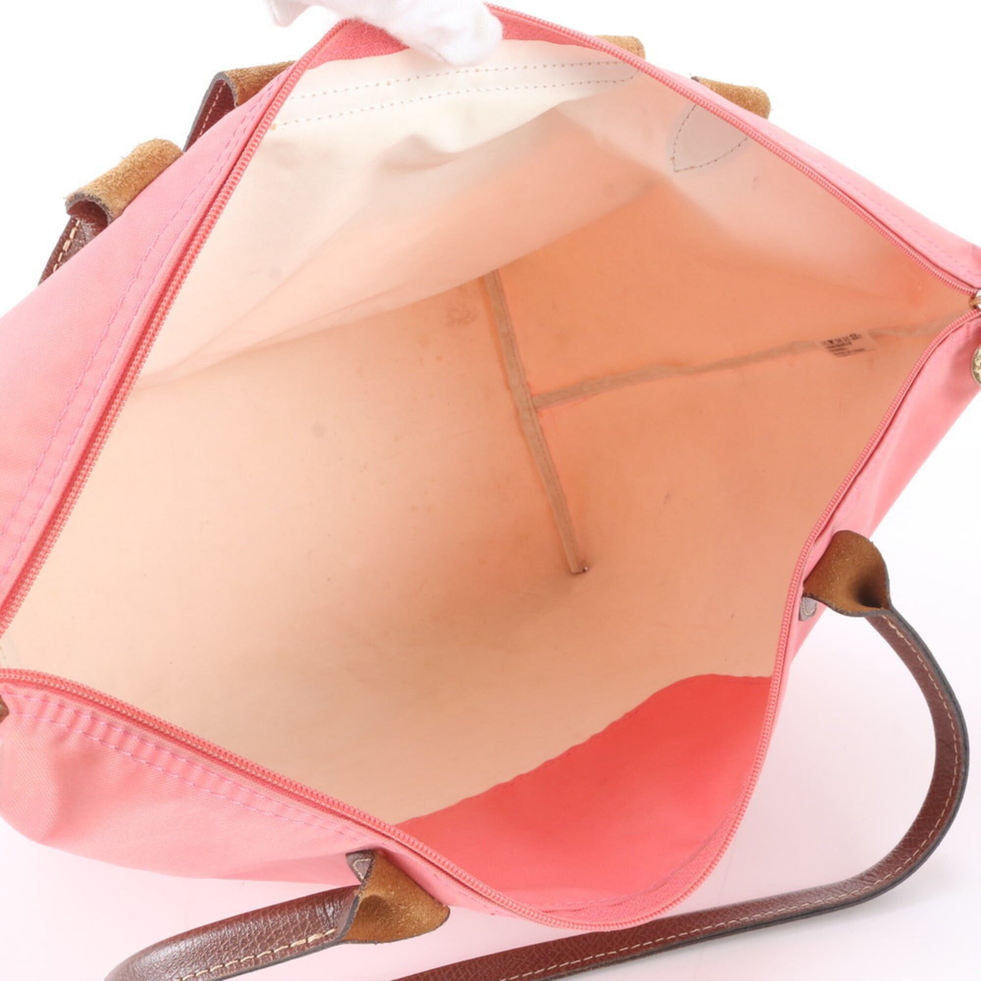 Longchamp Longchamp Le Pliage Leather Nylon Tote Bag Shoulder Pink Women's Size ONE SIZE - 6 Thumbnail