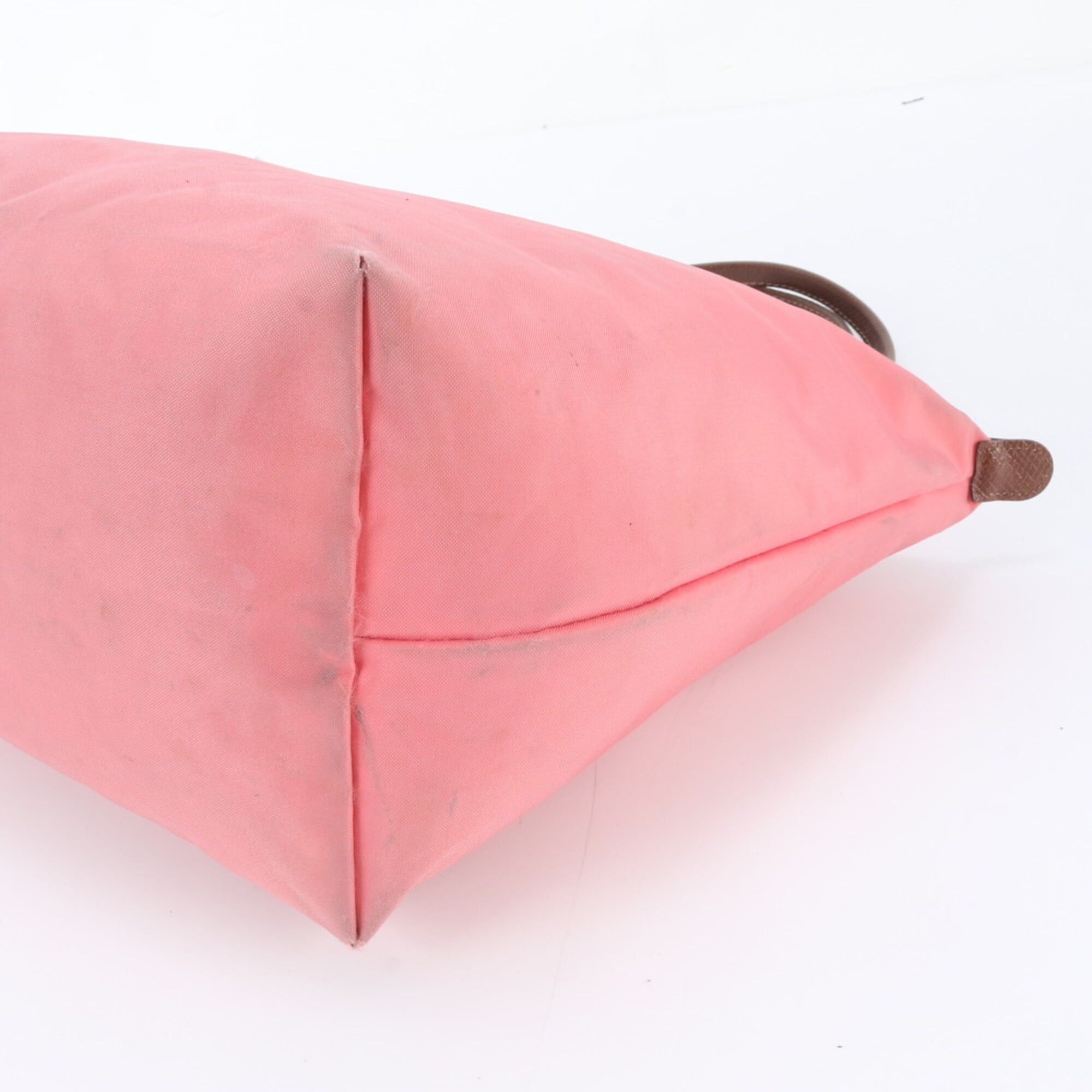Longchamp Longchamp Le Pliage Leather Nylon Tote Bag Shoulder Pink Women's Size ONE SIZE - 3 Thumbnail