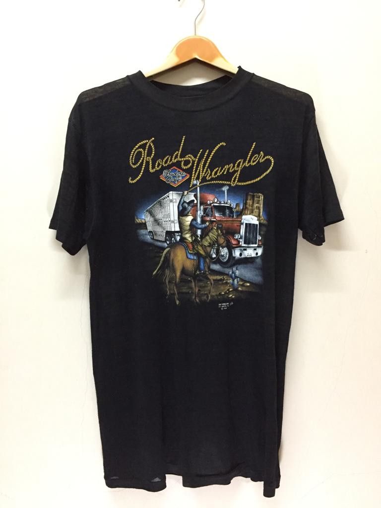 1987 VINTAGE 80s TRUCKERS ONLY 3D EMBLEM T-SHIRT MEN SZ XL