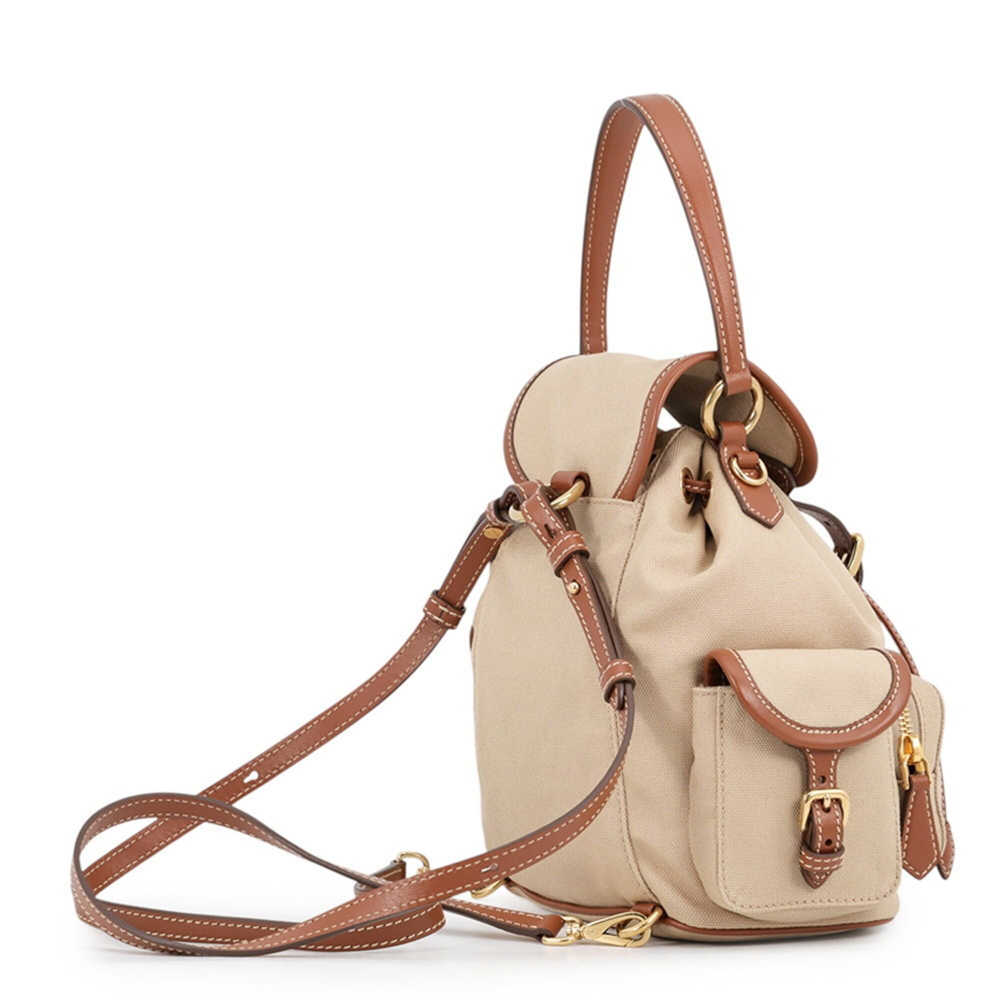 Miu Miu Miu Miu Miu Backpack Leather Canvas 5BZ043 Handbag Women's Size ONE SIZE - 2 Thumbnail