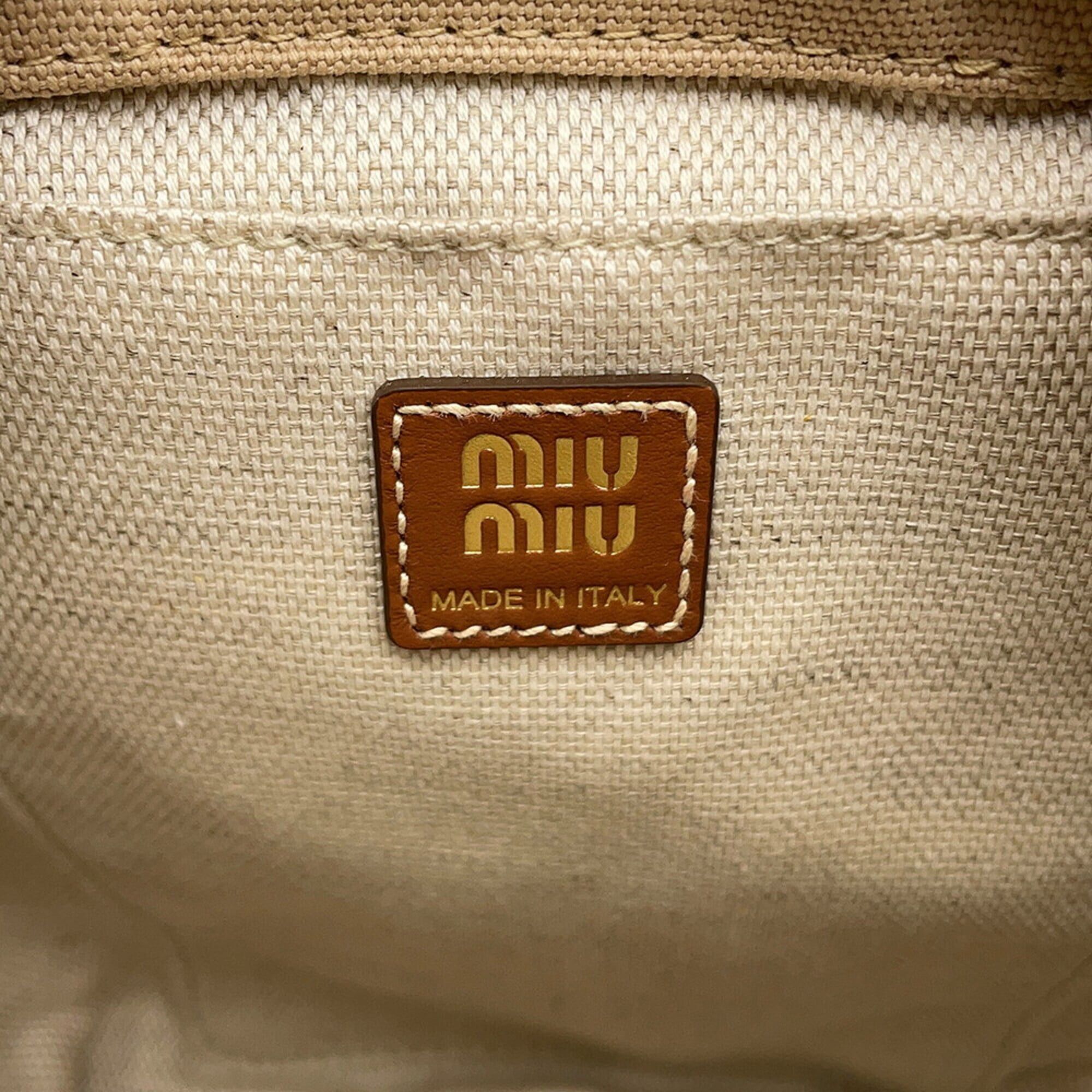 Miu Miu Miu Miu Miu Backpack Leather Canvas 5BZ043 Handbag Women's Size ONE SIZE - 14 Thumbnail