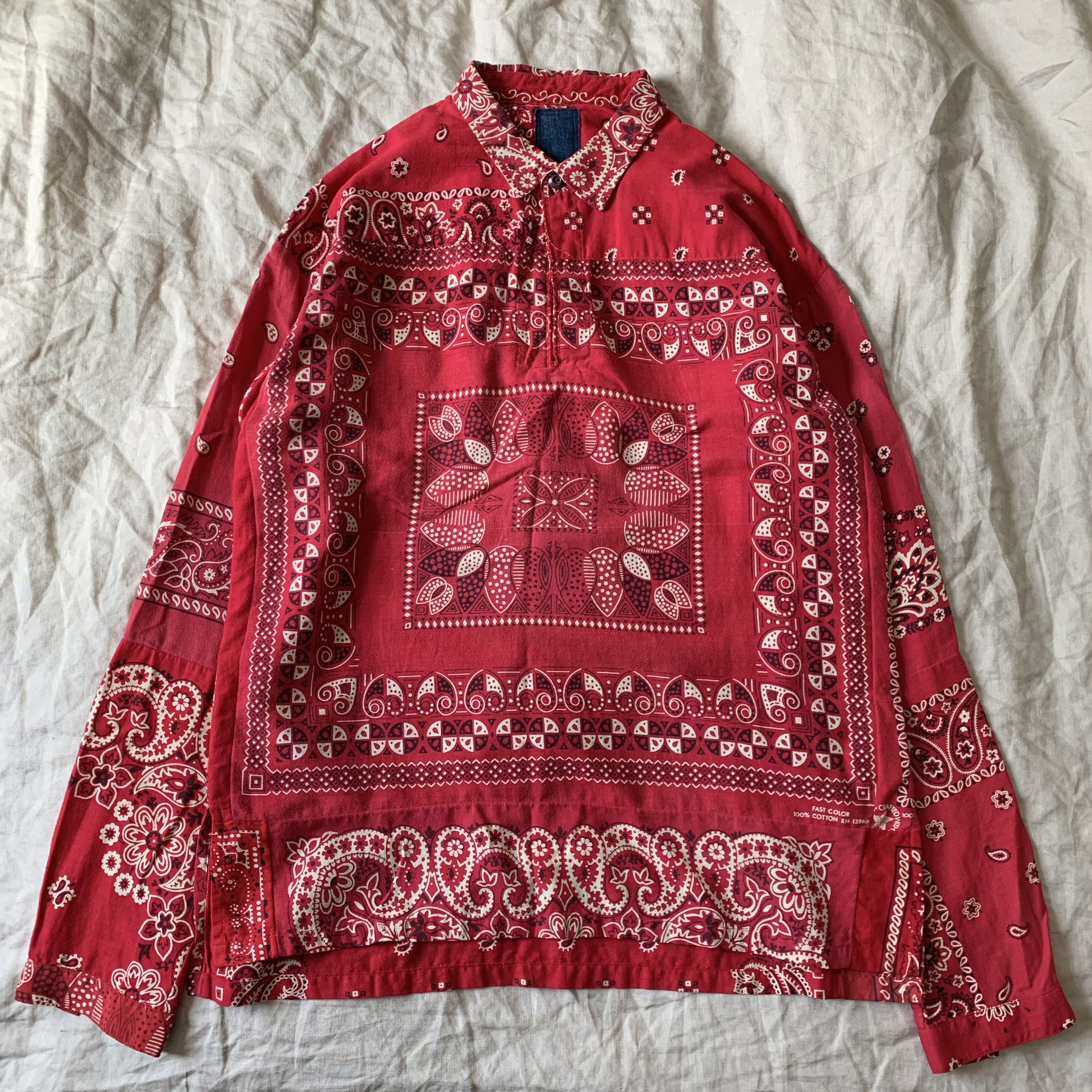 Visvim VISVIM ICT KERCHIEF TUNIC SHIRT RED BANDANA | Grailed