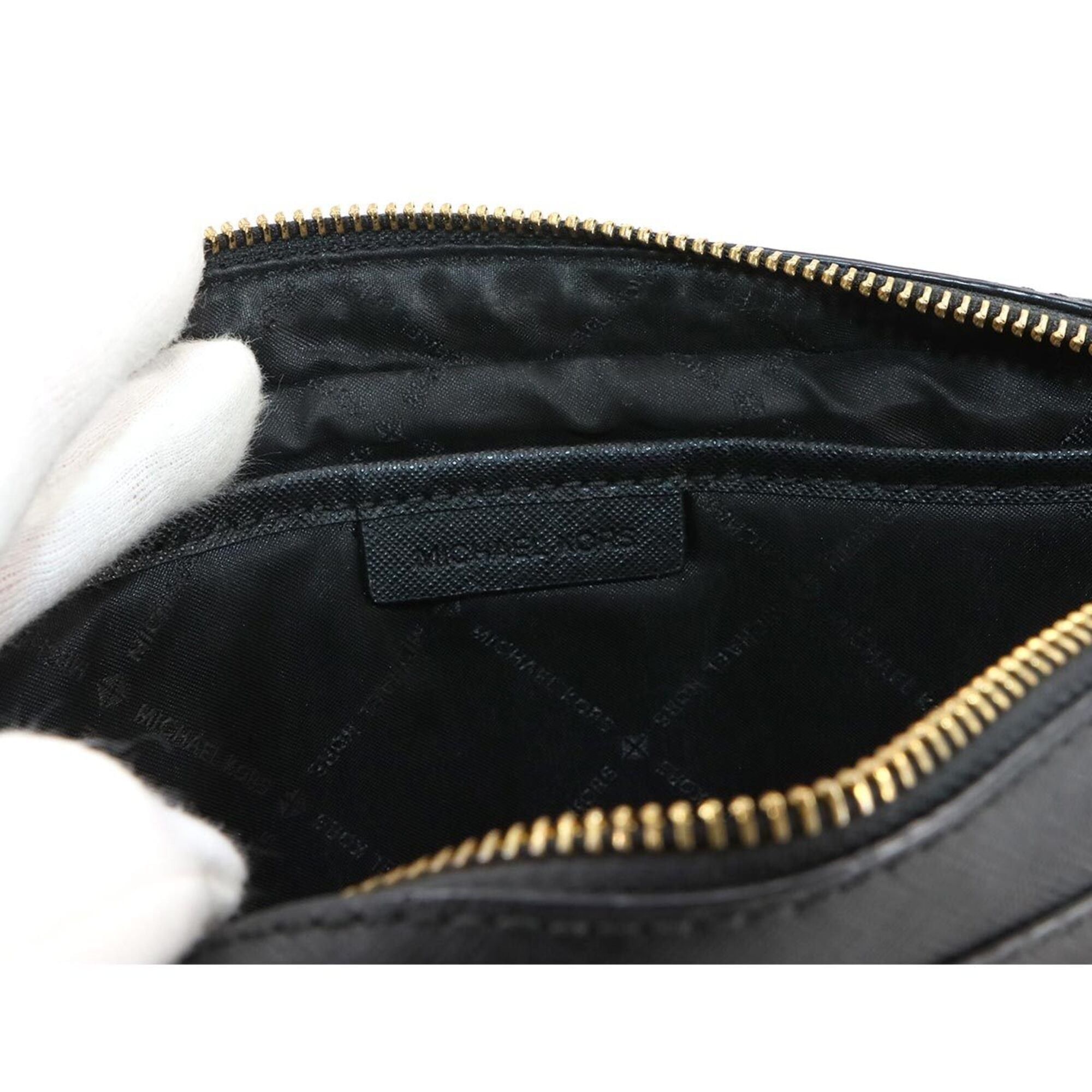 Michael Kors Michael Kors Jet Set LG EW Shoulder Handbag, Leather, Black with Gold Hardware Size ONE SIZE - 7 Thumbnail