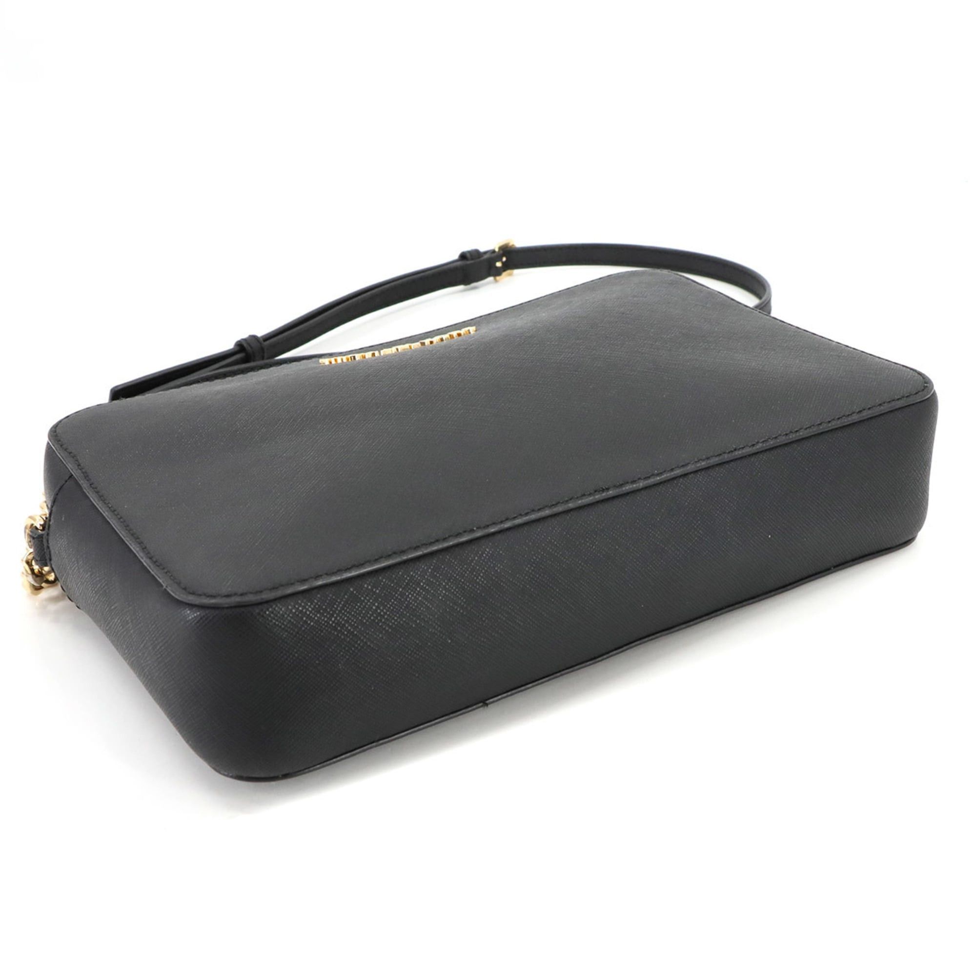 Michael Kors Michael Kors Jet Set LG EW Shoulder Handbag, Leather, Black with Gold Hardware Size ONE SIZE - 4 Thumbnail