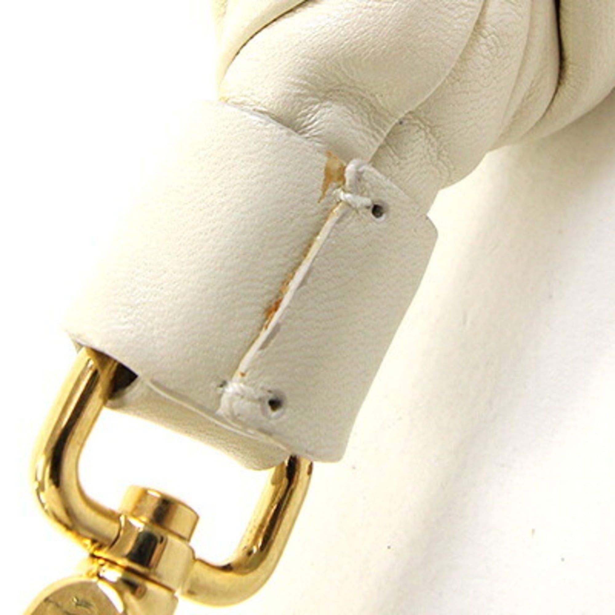 Miu Miu Miu Miu Miu Matelassé Handbag 5BC022 Ivory Leather Gathered Women's MIU | Bag Shoulder Size ONE SIZE - 9 Thumbnail