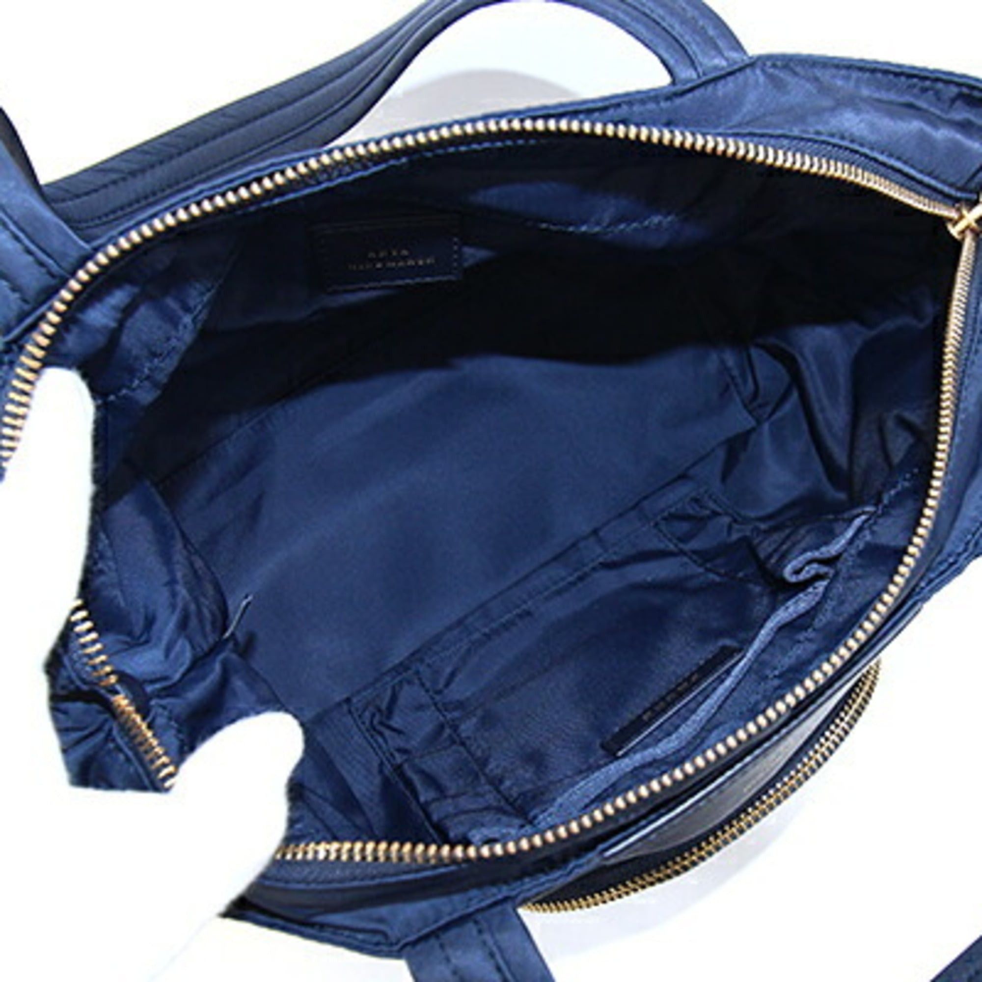 Anya Hindmarch Anya Hindmarch Chubby Wink Tote Bag, Navy Nylon Leather Mini Shoulder Smiley Design, Women's ANYA HINDMARCH Size ONE SIZE - 4 Thumbnail