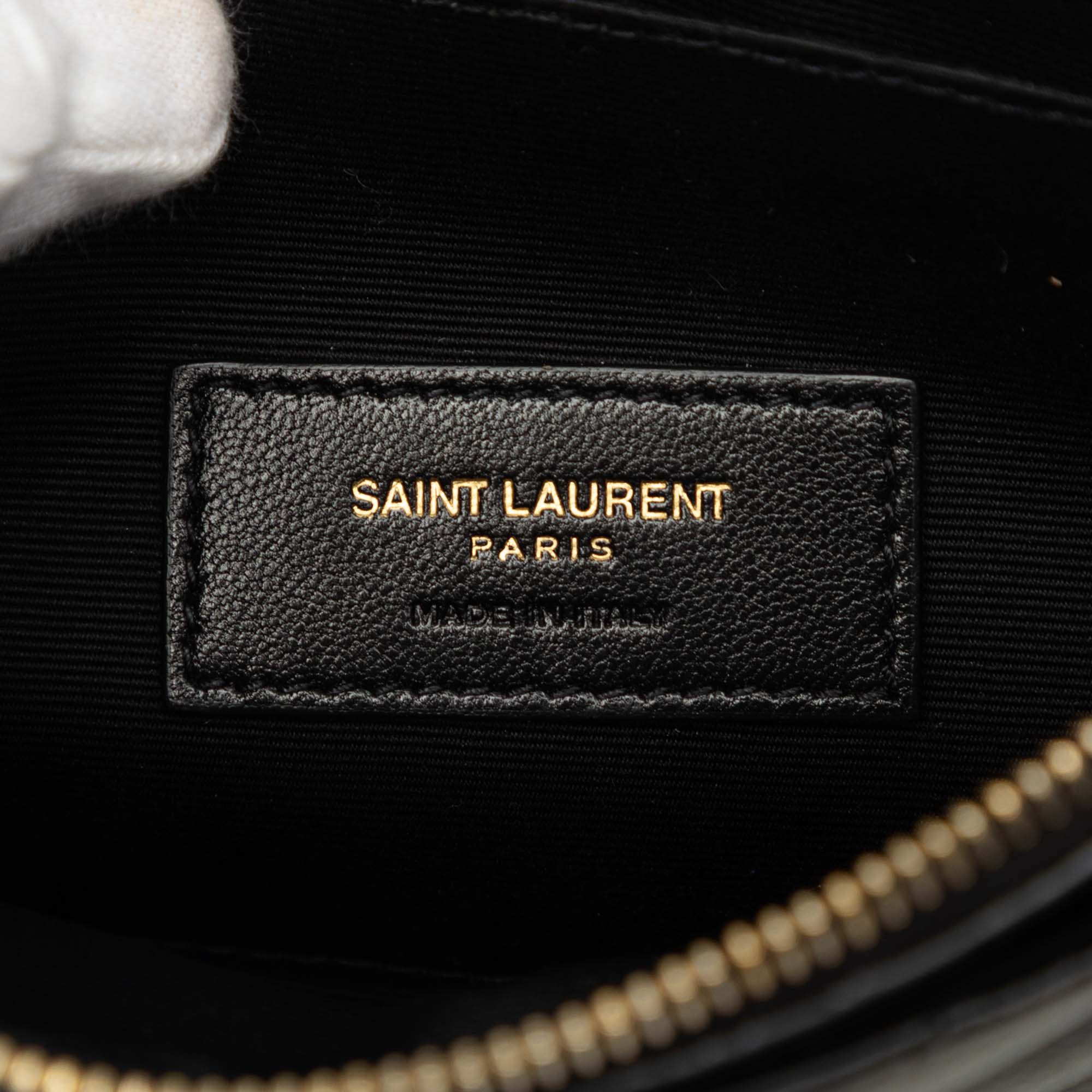 Saint Laurent Paris Grain De Poudre Matelasse Cassandre Zip Pouch Size ONE SIZE - 5 Thumbnail