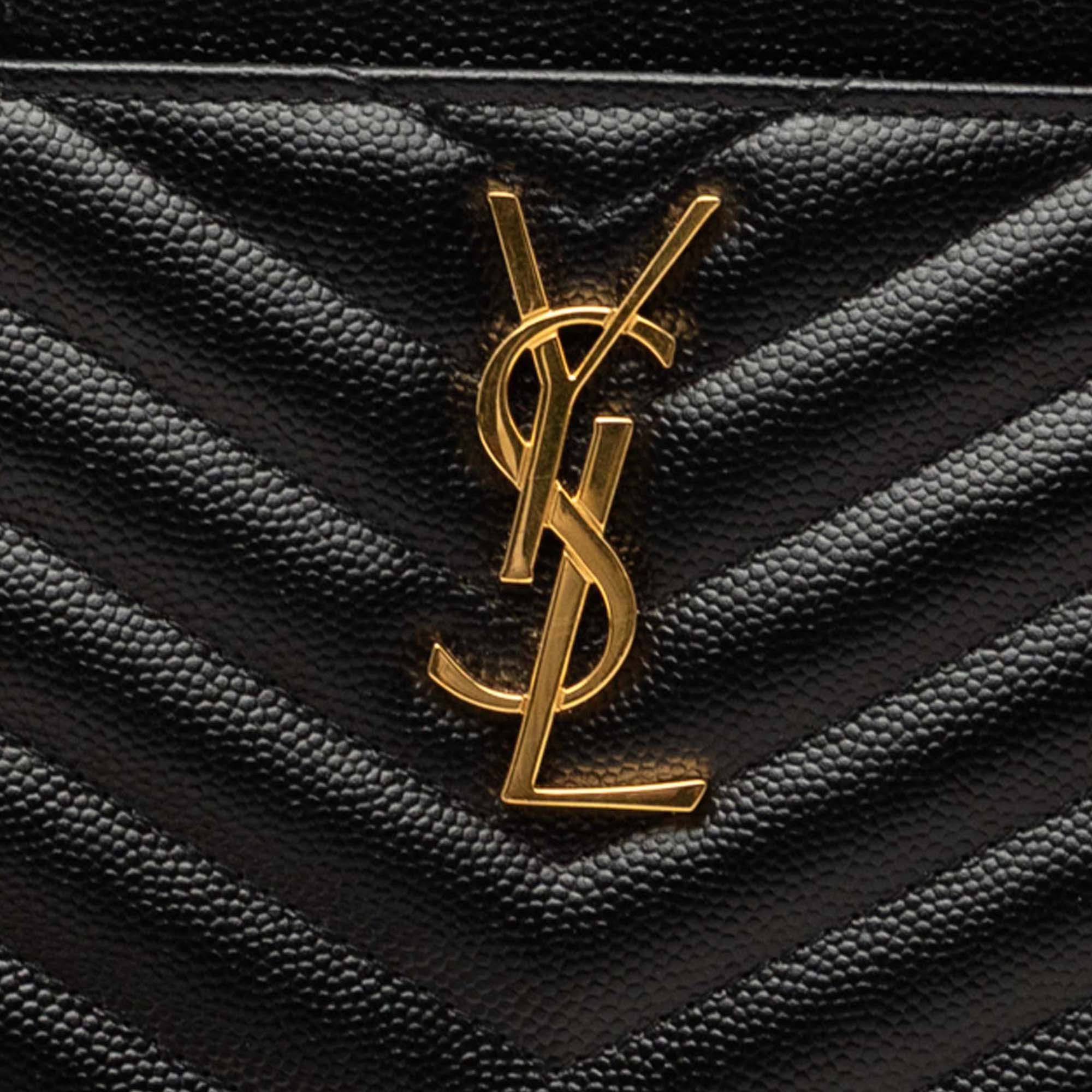 Saint Laurent Paris Grain De Poudre Matelasse Cassandre Zip Pouch Size ONE SIZE - 6 Thumbnail