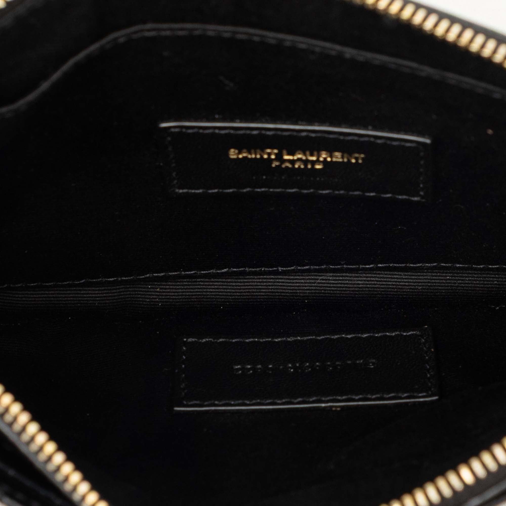 Saint Laurent Paris Grain De Poudre Matelasse Cassandre Zip Pouch Size ONE SIZE - 4 Thumbnail