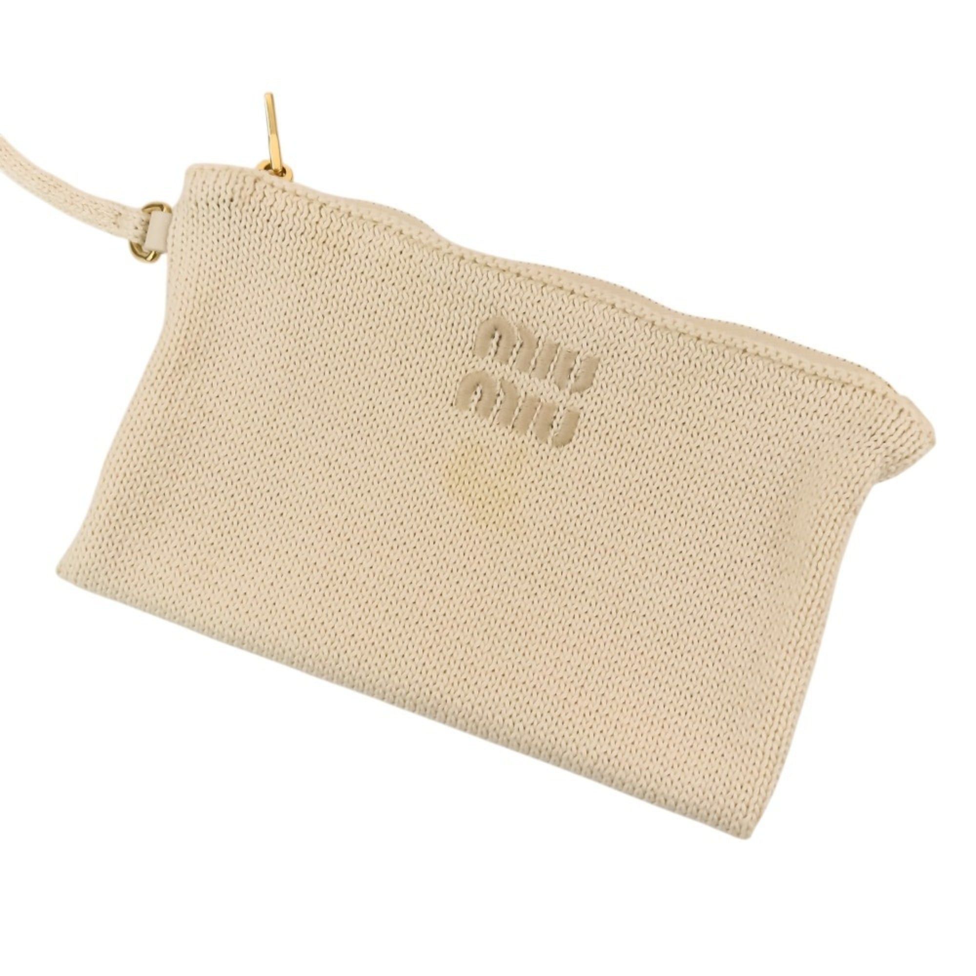 Miu Miu Miu Miu MIU IVY Logo Mesh Handbag with Pouch, 2-Way Tote Bag, 5BG281 Ivory, Women's Size ONE SIZE - 12 Thumbnail