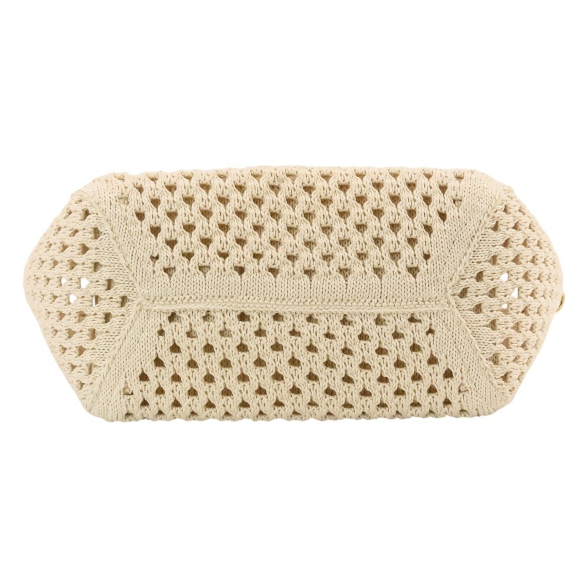 Miu Miu Miu Miu MIU IVY Logo Mesh Handbag with Pouch, 2-Way Tote Bag, 5BG281 Ivory, Women's Size ONE SIZE - 5 Thumbnail